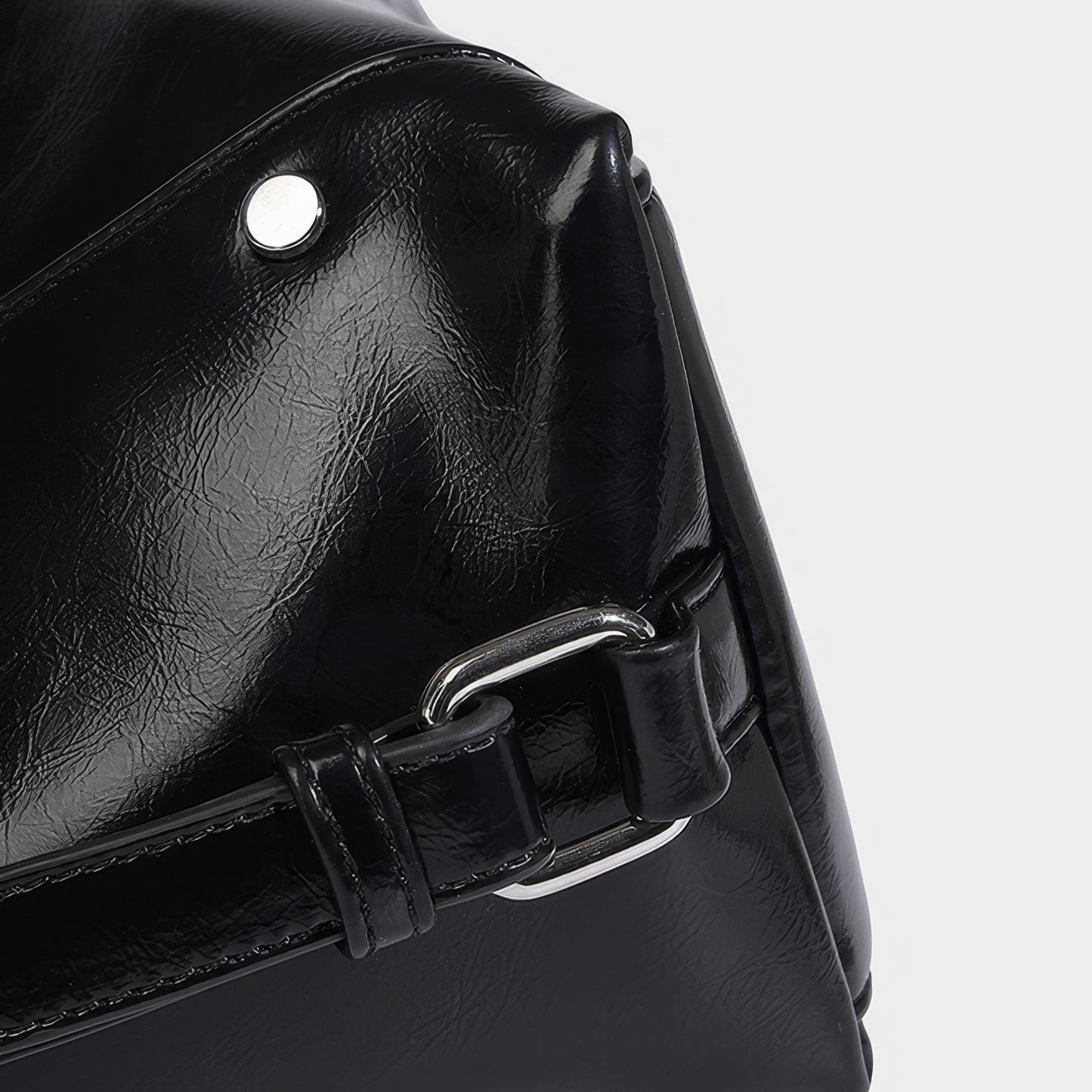 Chain Handle Glossy Triangle Backpack
