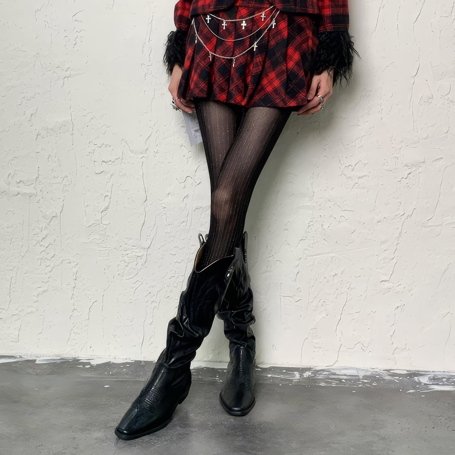 Metallic Sheer Stripe Tights