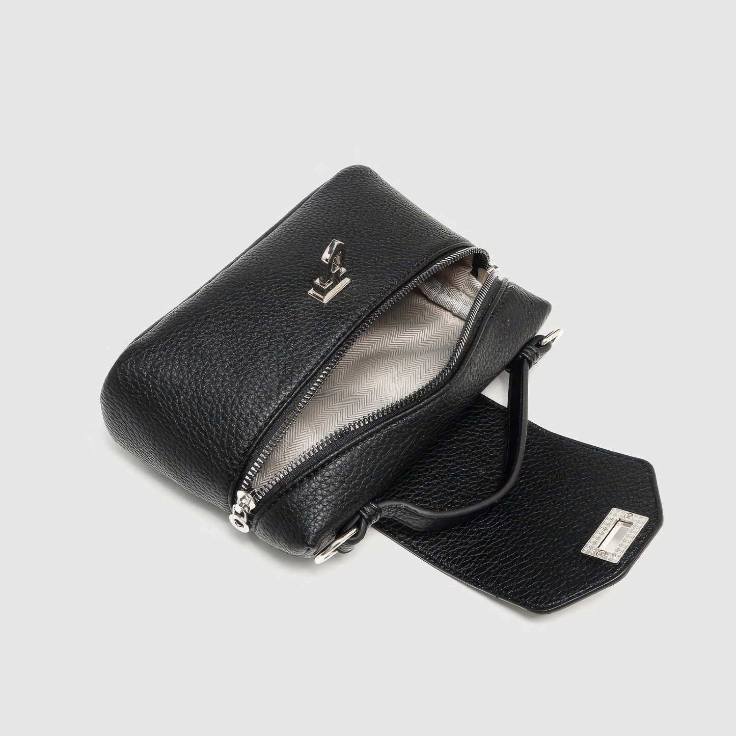 Pebbled Leather Turn-Lock Mini Bag