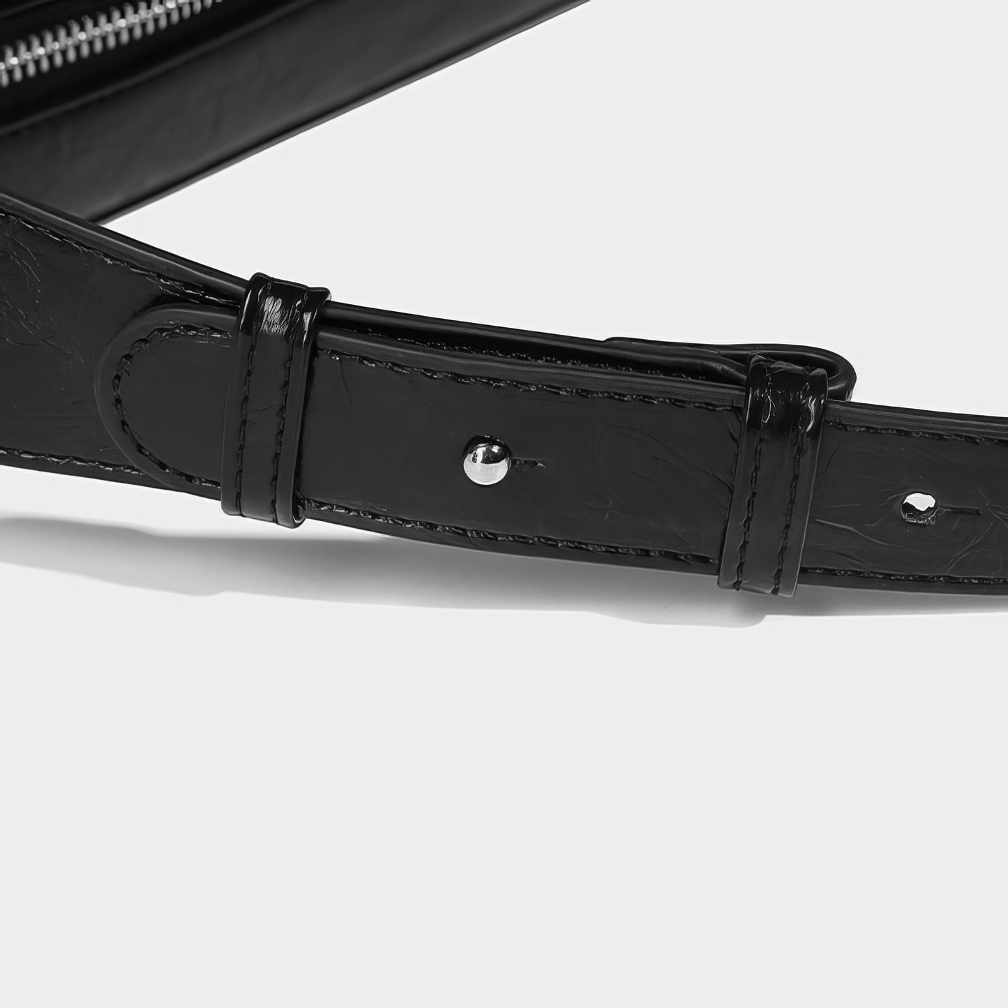 Glossy Buckle Strap Barrel Shoulder Bag