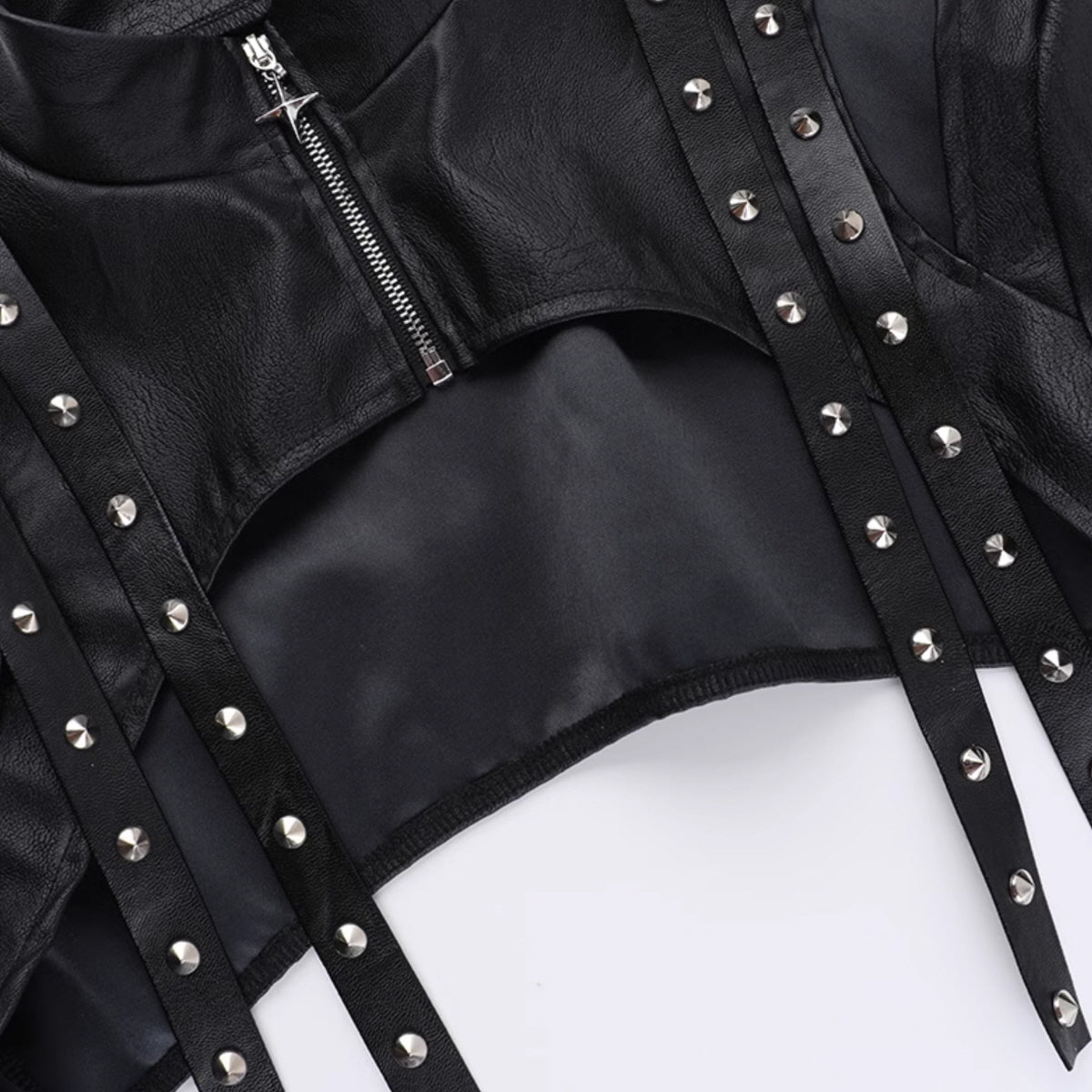 Black Studded Cropped Jacket