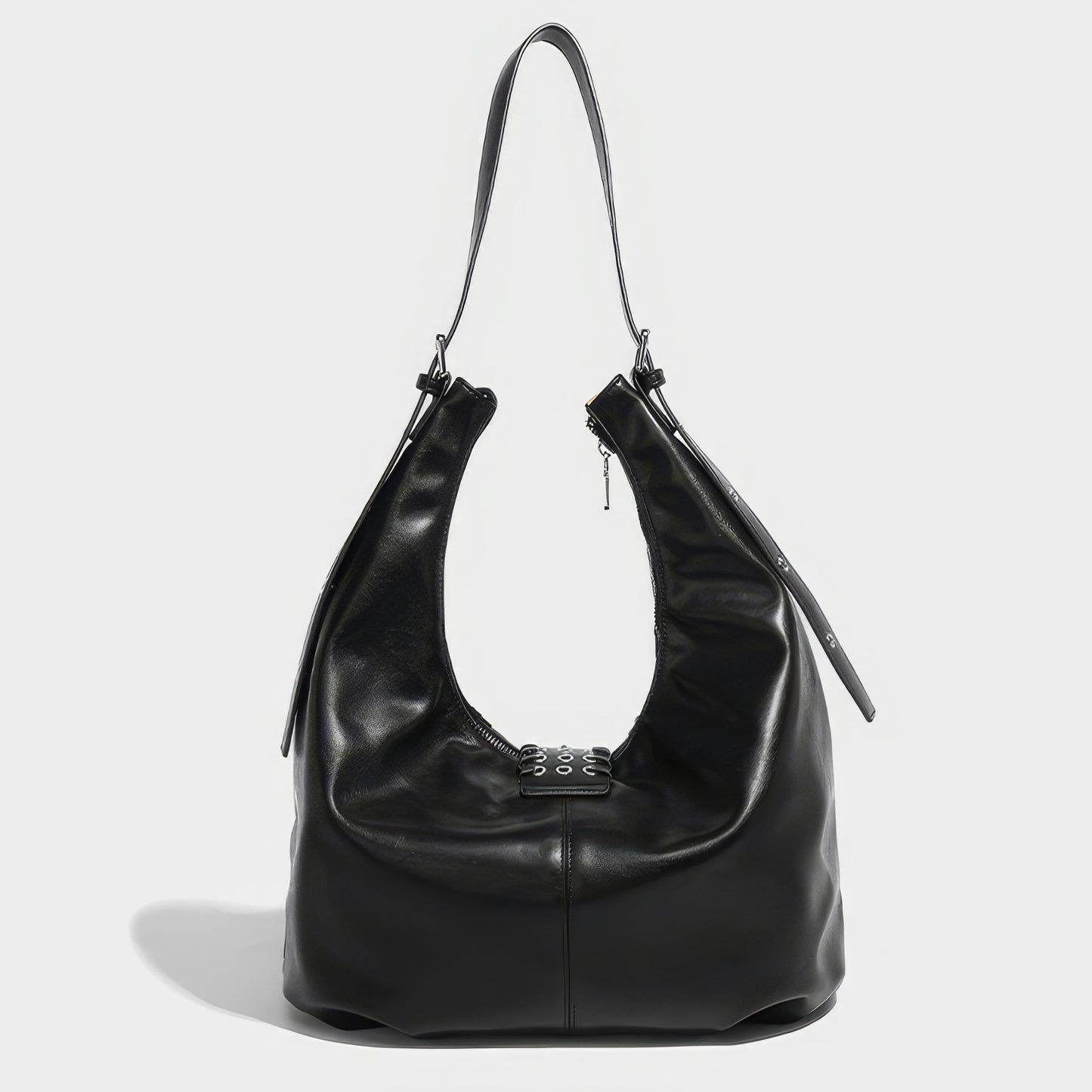 Belted Buckle Strap Soft Hobo Bag