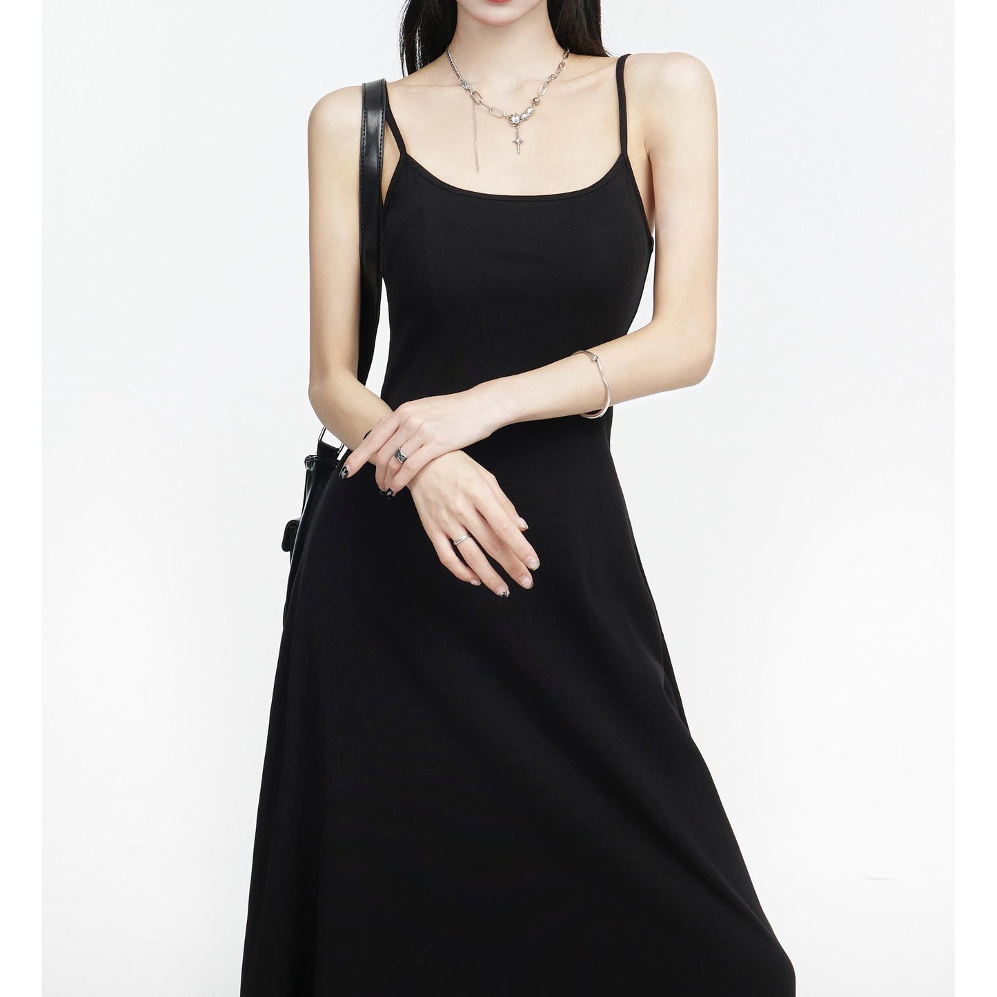 Scoop Neck Fitted Flare Maxi Dress