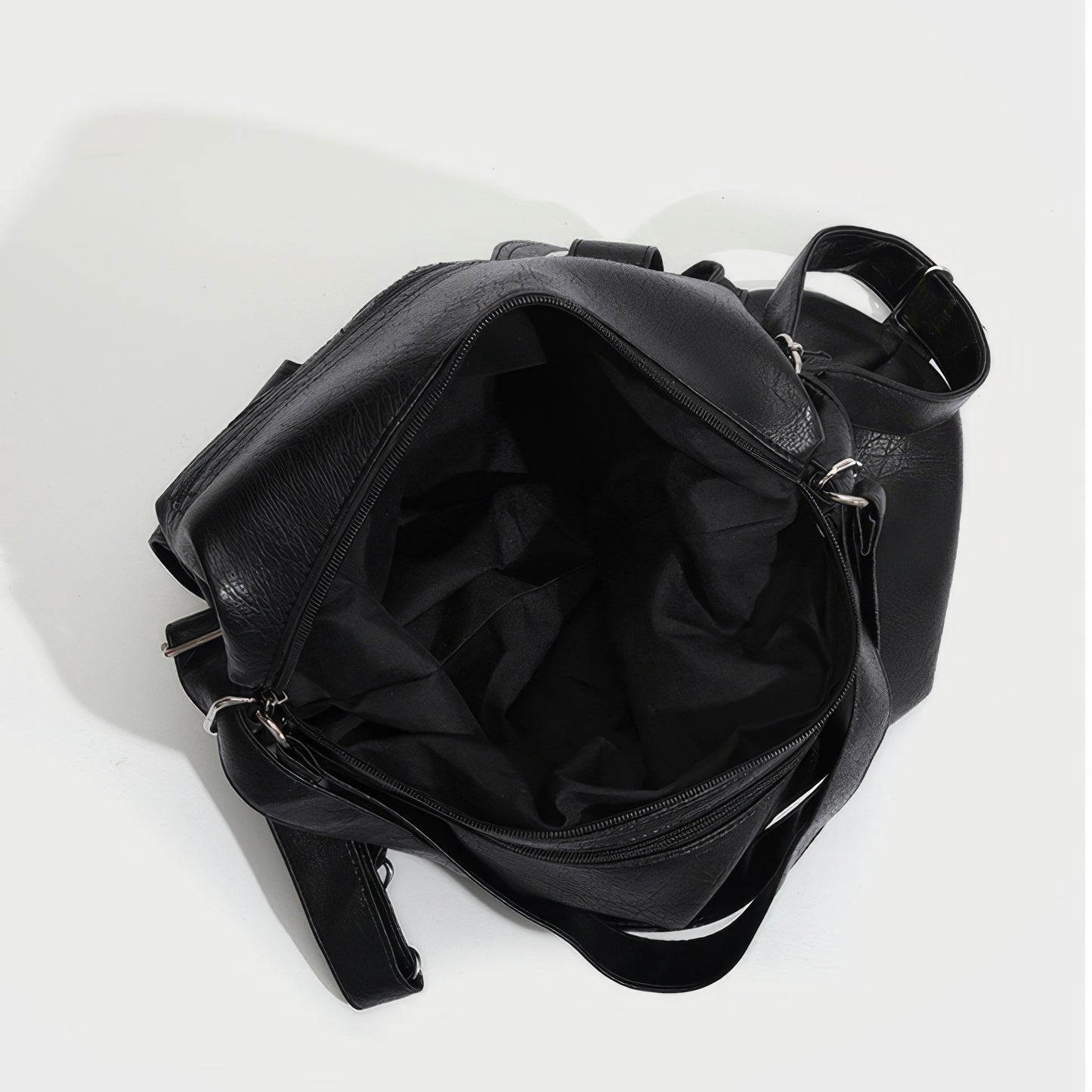 Multi-Pocket Ring Detail Hobo Shoulder Bag
