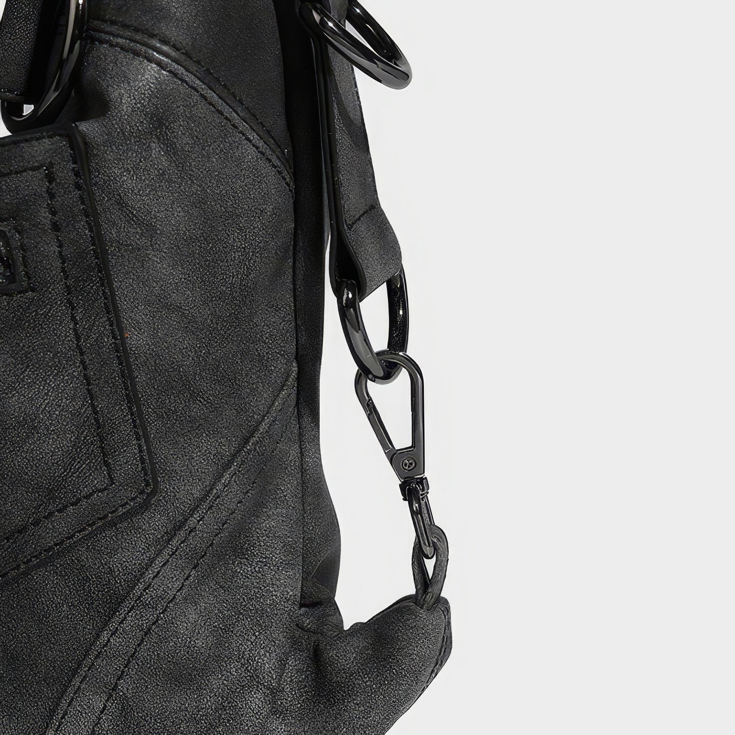 Black Buckle Strap Shoulder Bag