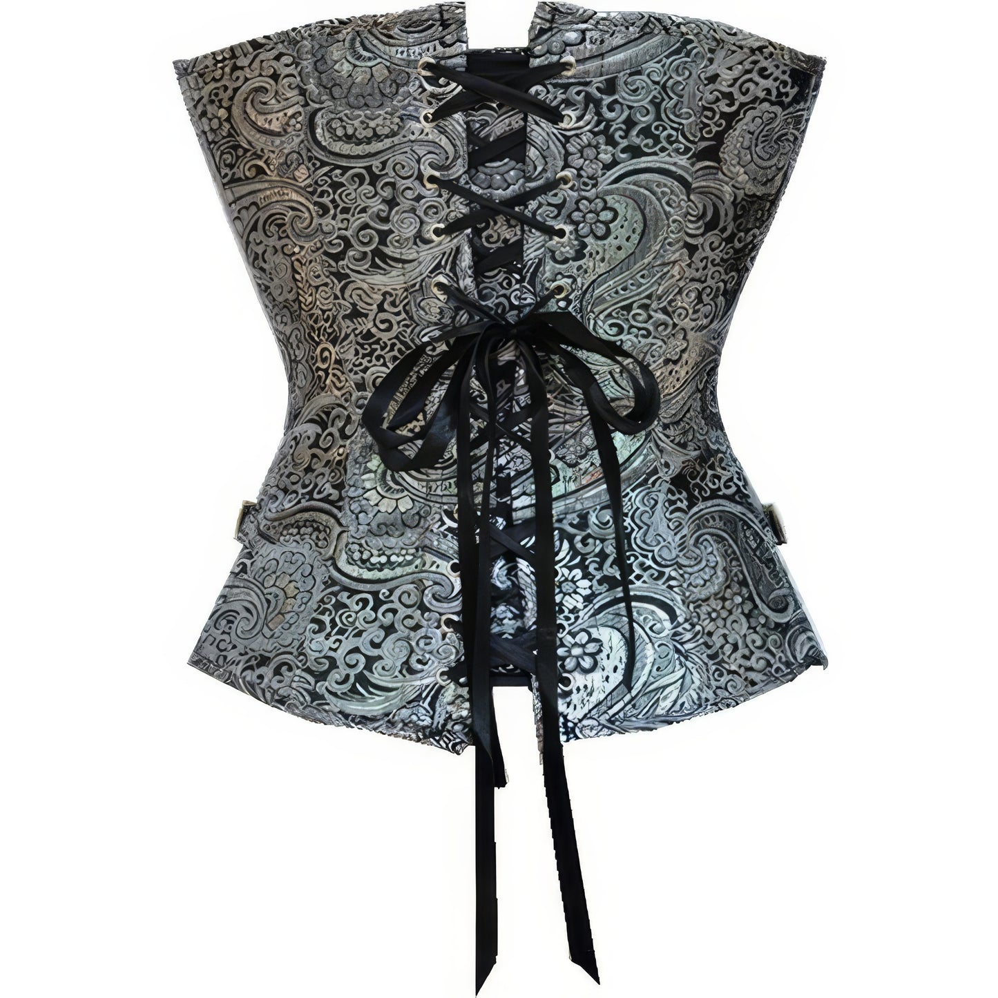 Baroque Buckle Jacquard Corset Top
