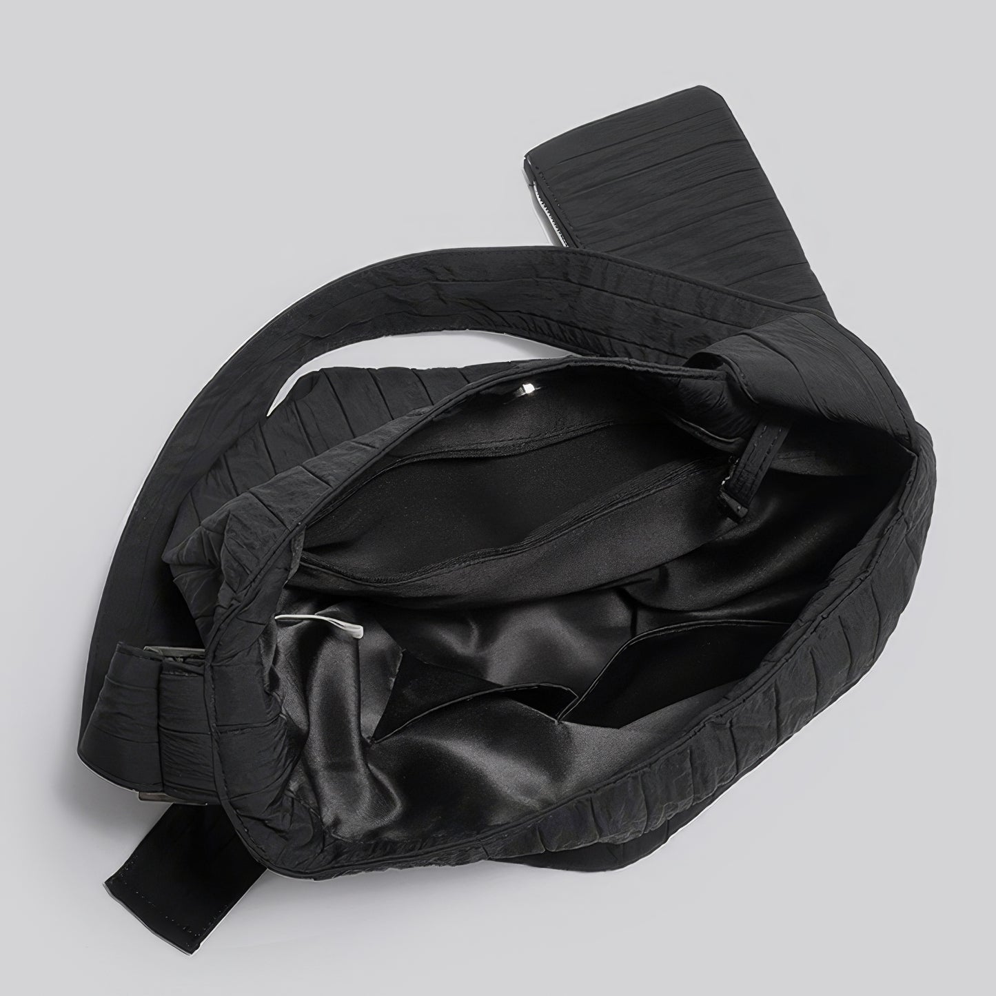 Pleated Nylon Shoulder Bag Set