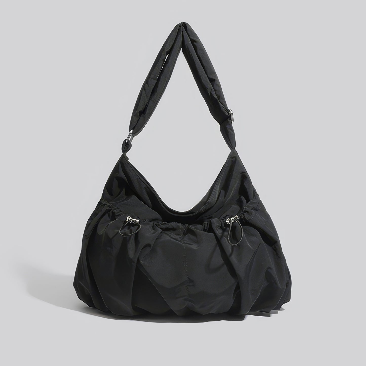 Ruched Nylon Soft Shoulder Bag