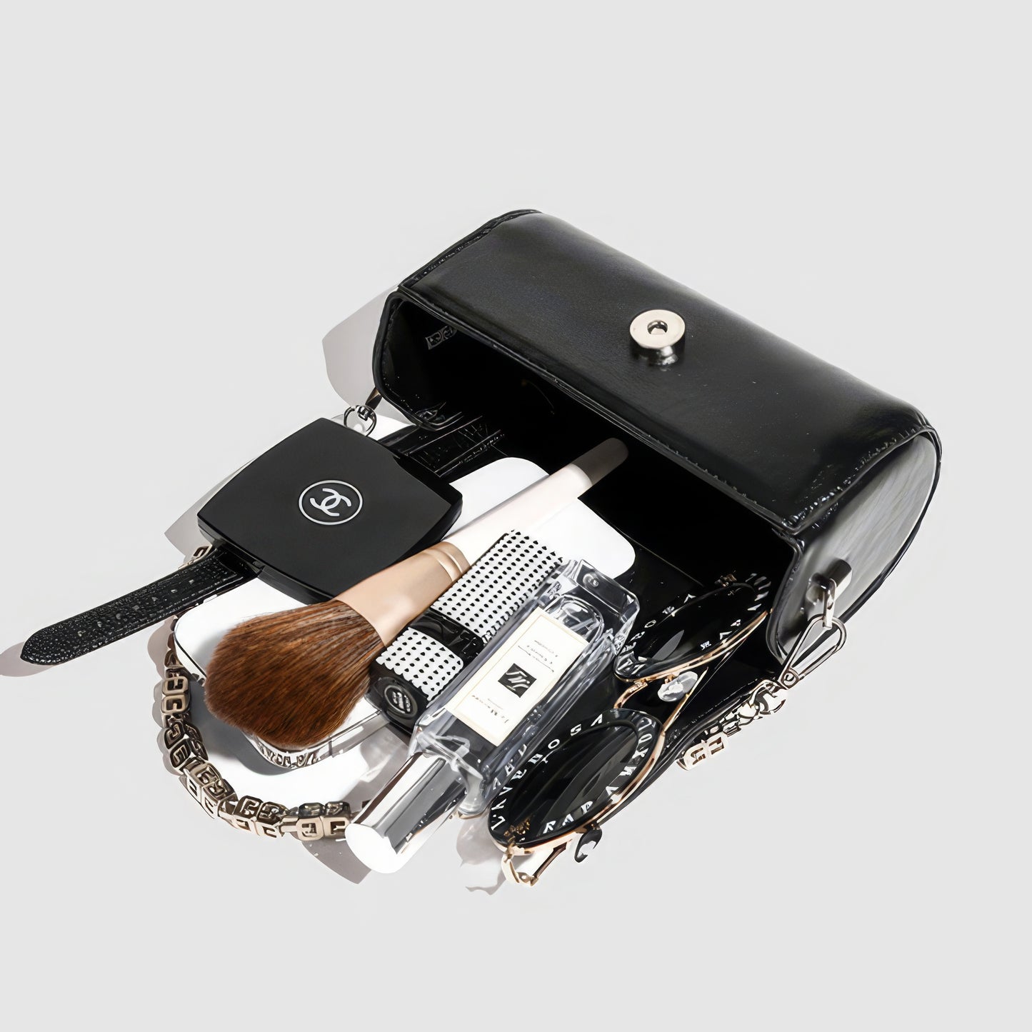Glossy Cylinder Chain Mini Bag