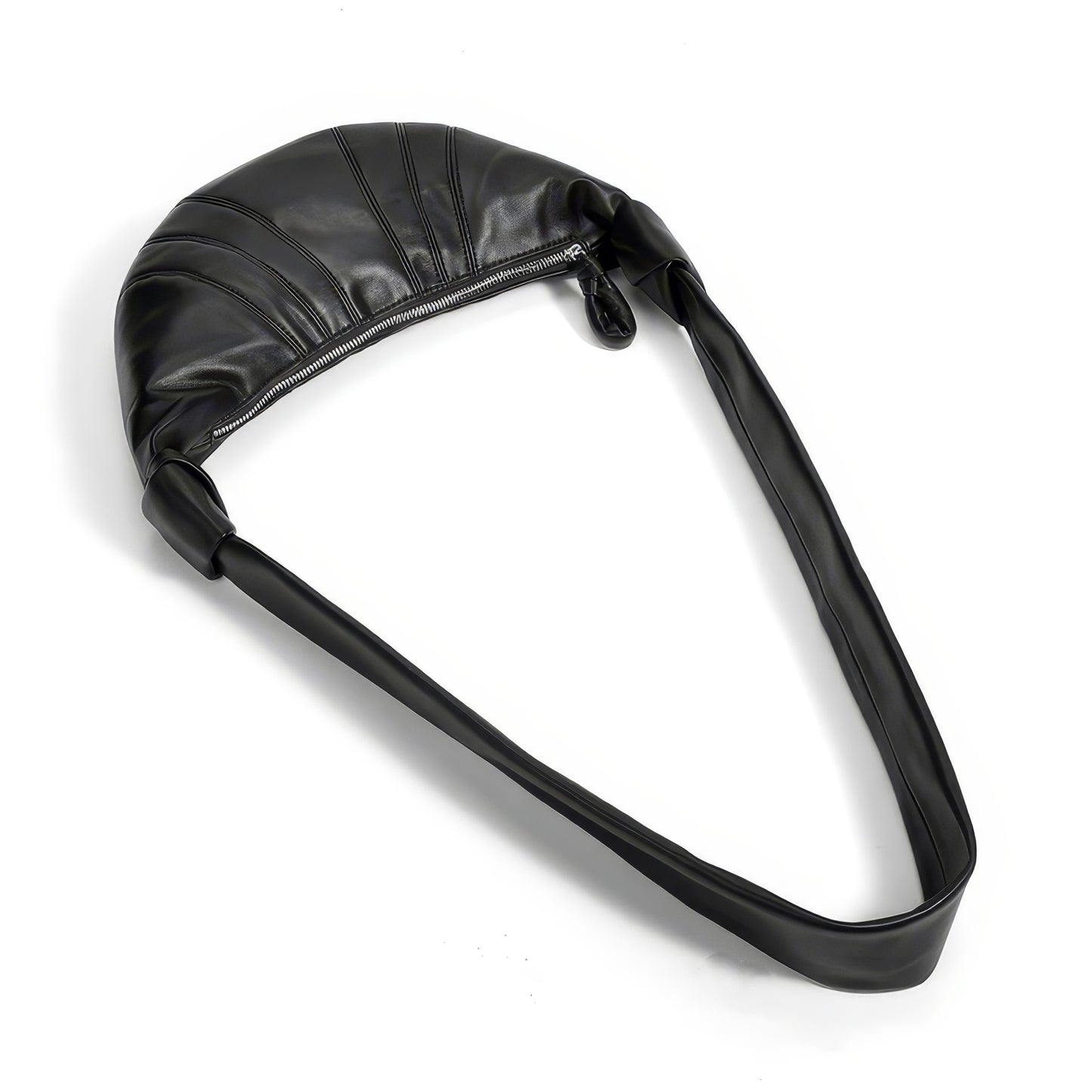 Knotted Crescent Black Shoulder Bag