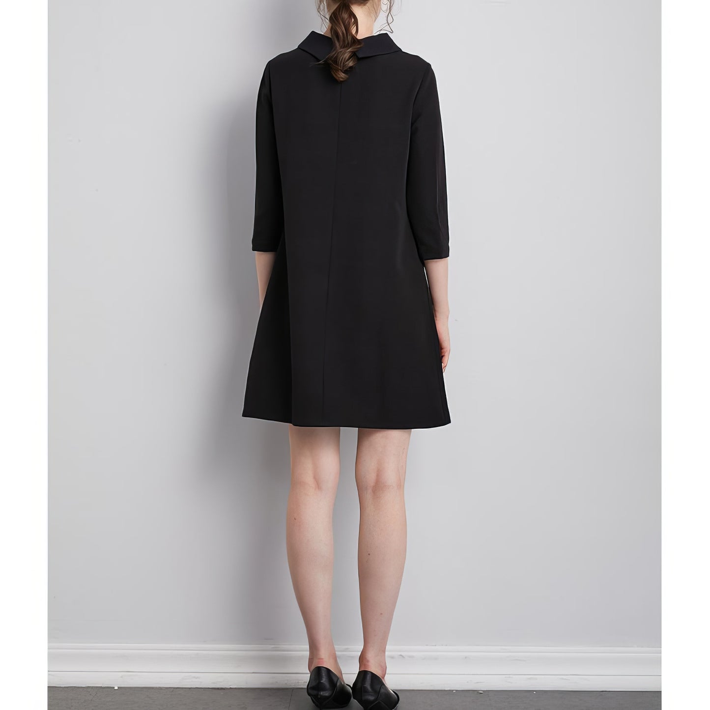 Pleated Collar A-Line Mini Dress