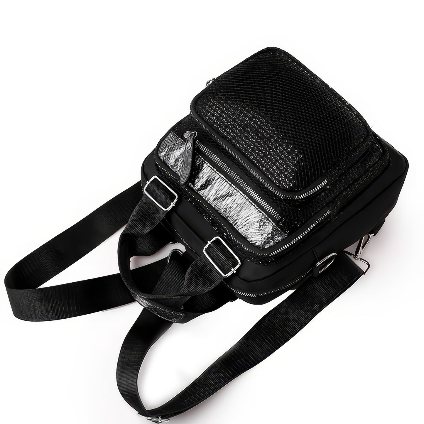 Sequin Panel Multi-Way Mini Backpack