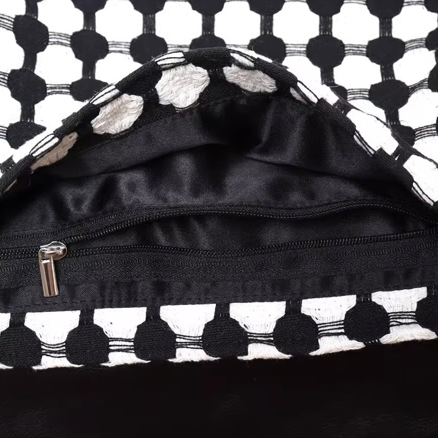 Scallop Flap Check Tweed Shoulder Bag with Panda Charm