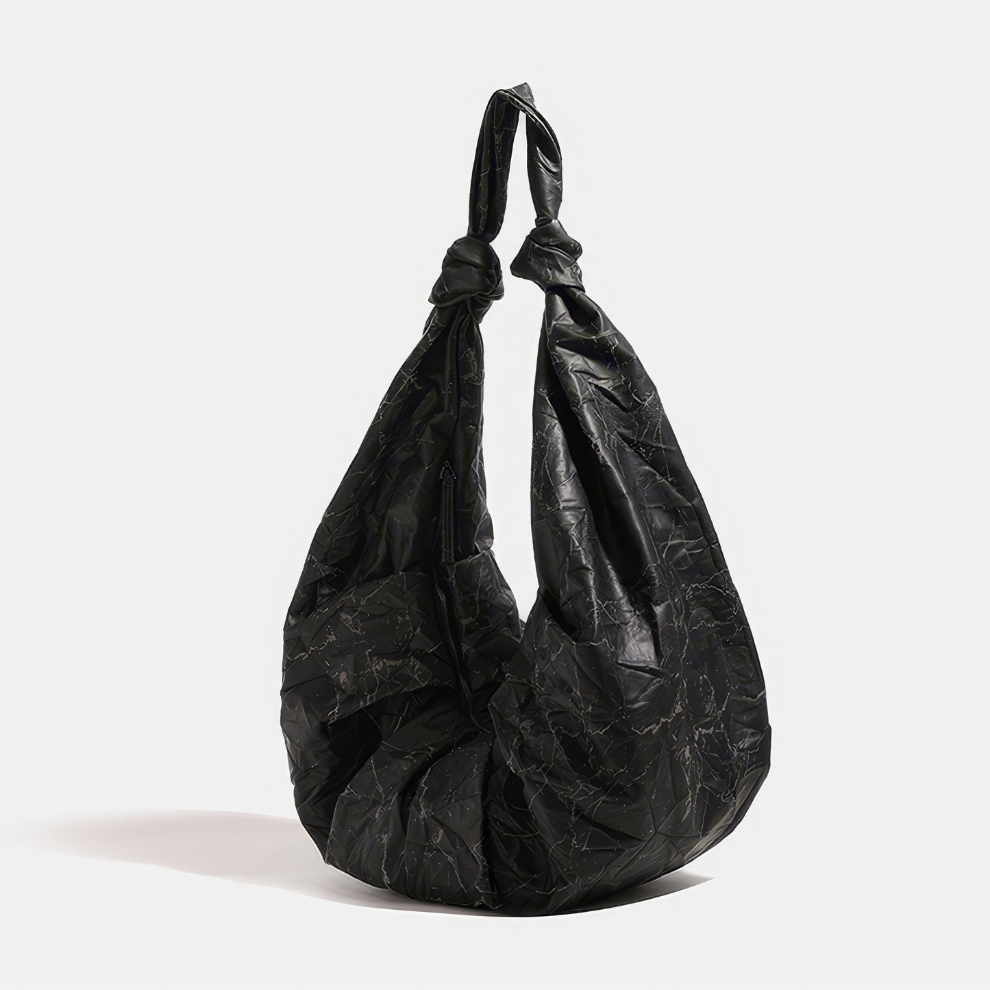 Crinkled Marble Texture Knot Shoulder Bag