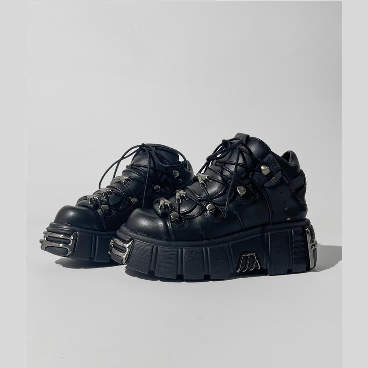 Cyberpunk Metal Accent Platform Boots
