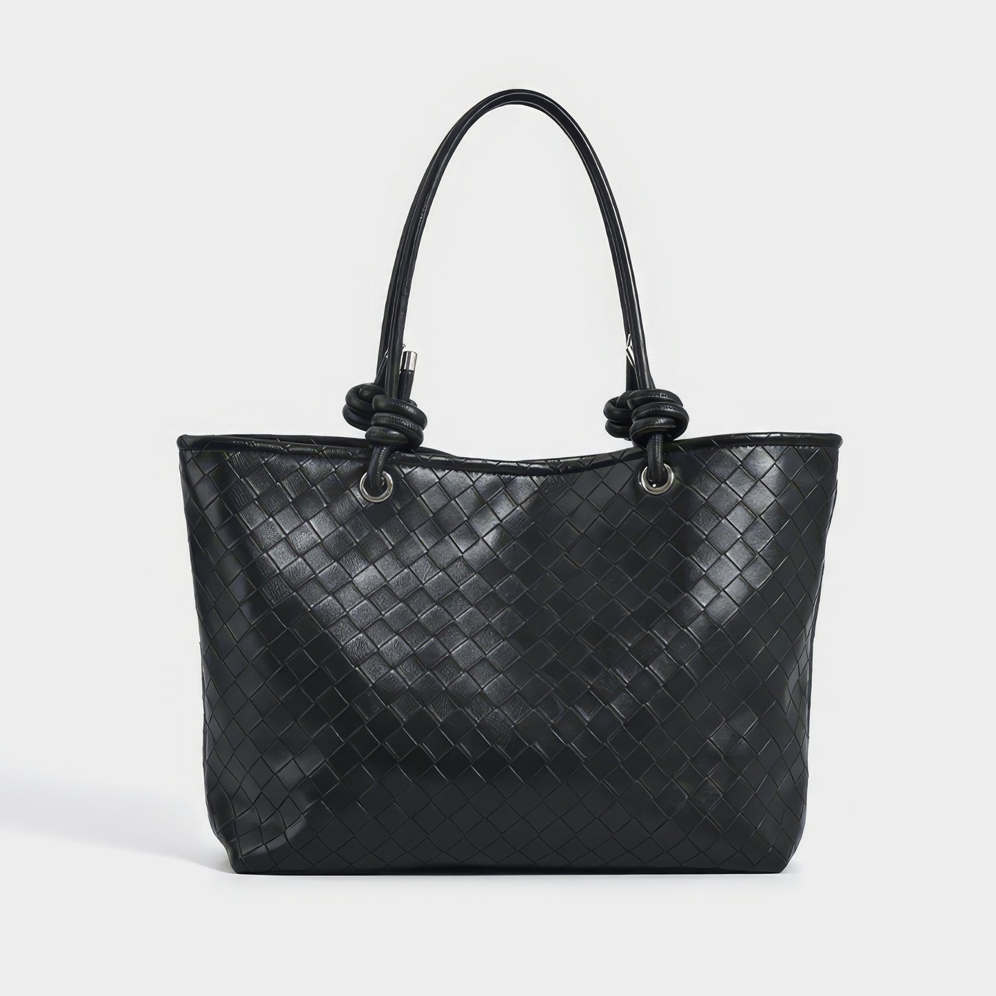 Woven Knot Handle Shoulder Bag