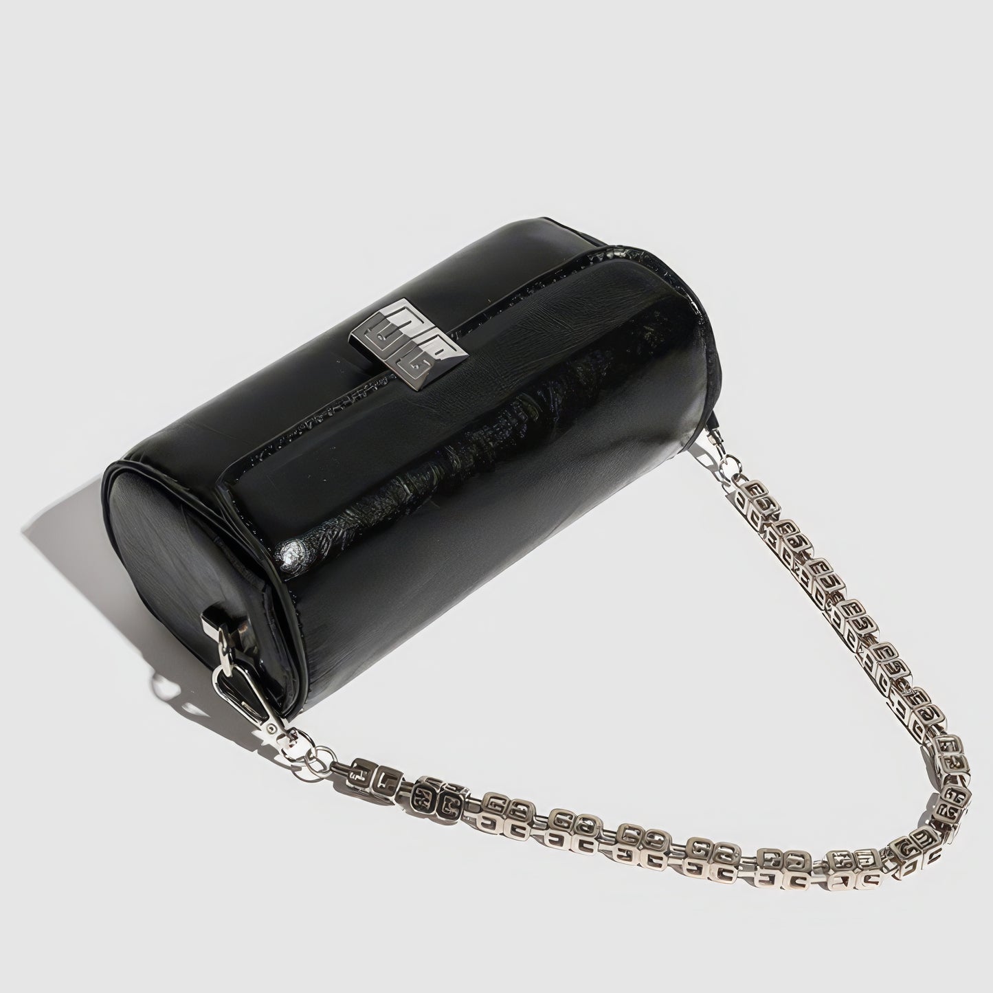 Glossy Cylinder Chain Mini Bag