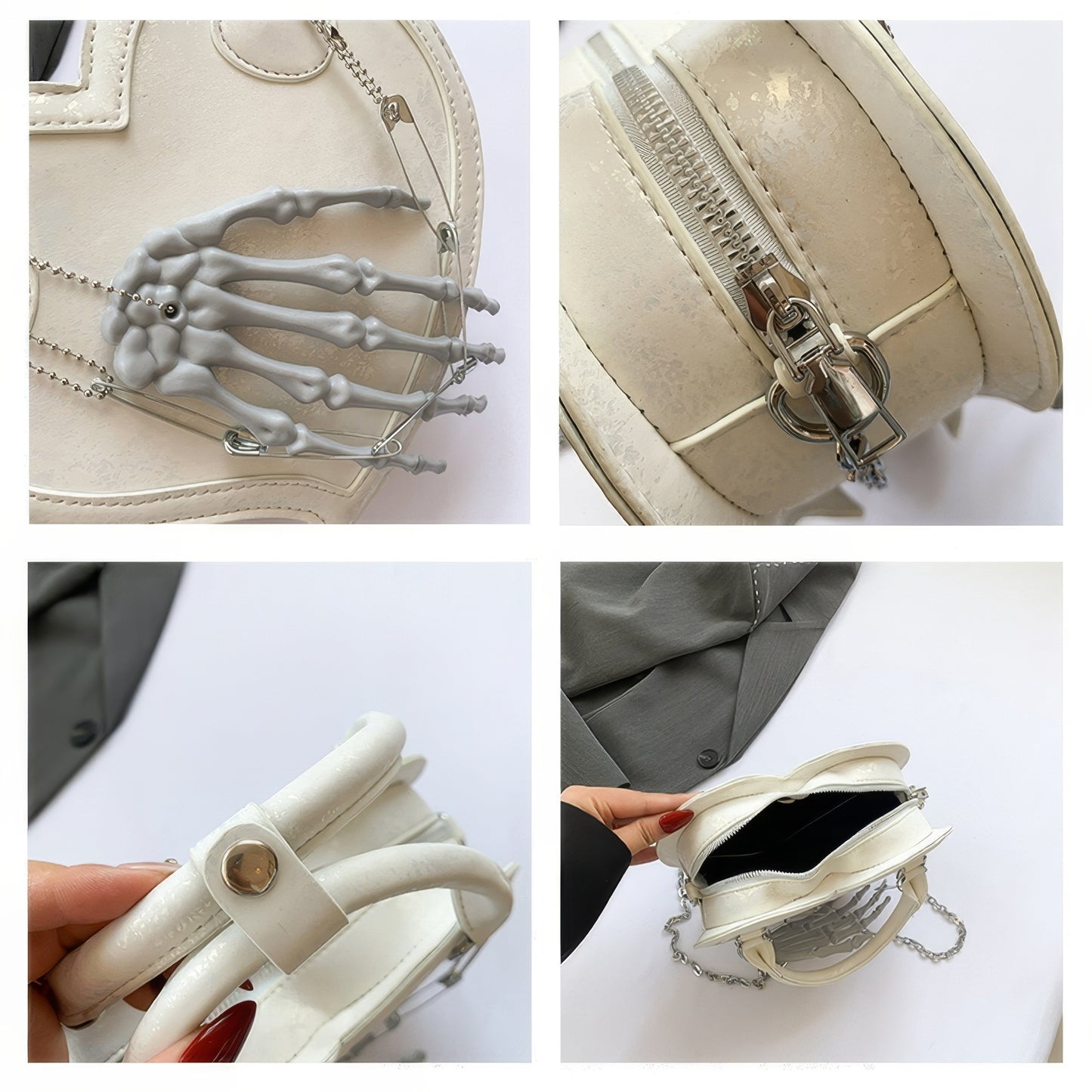 Skeleton Hand Chain Heart Bag