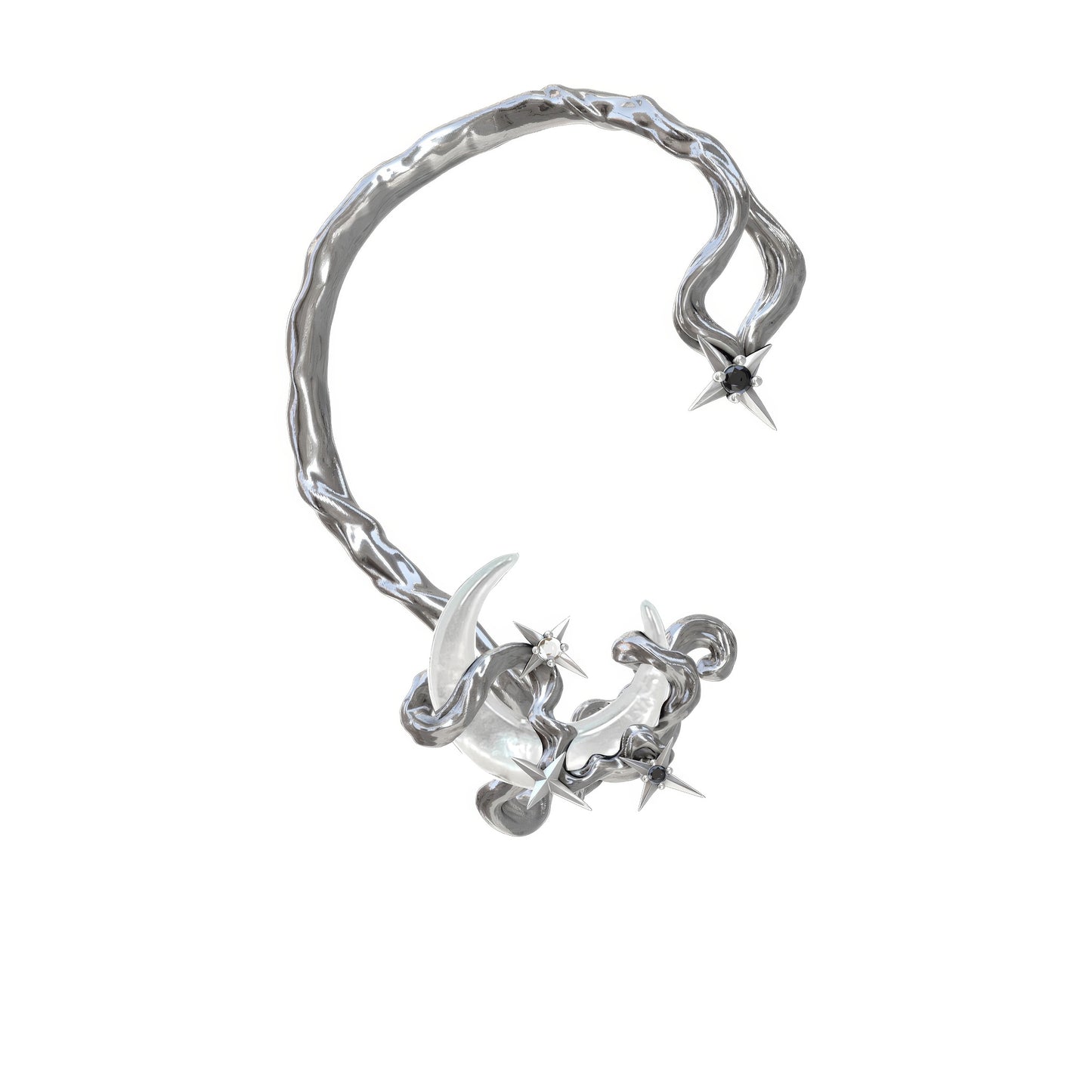 Spiked Crescent Moon Ear Cuff