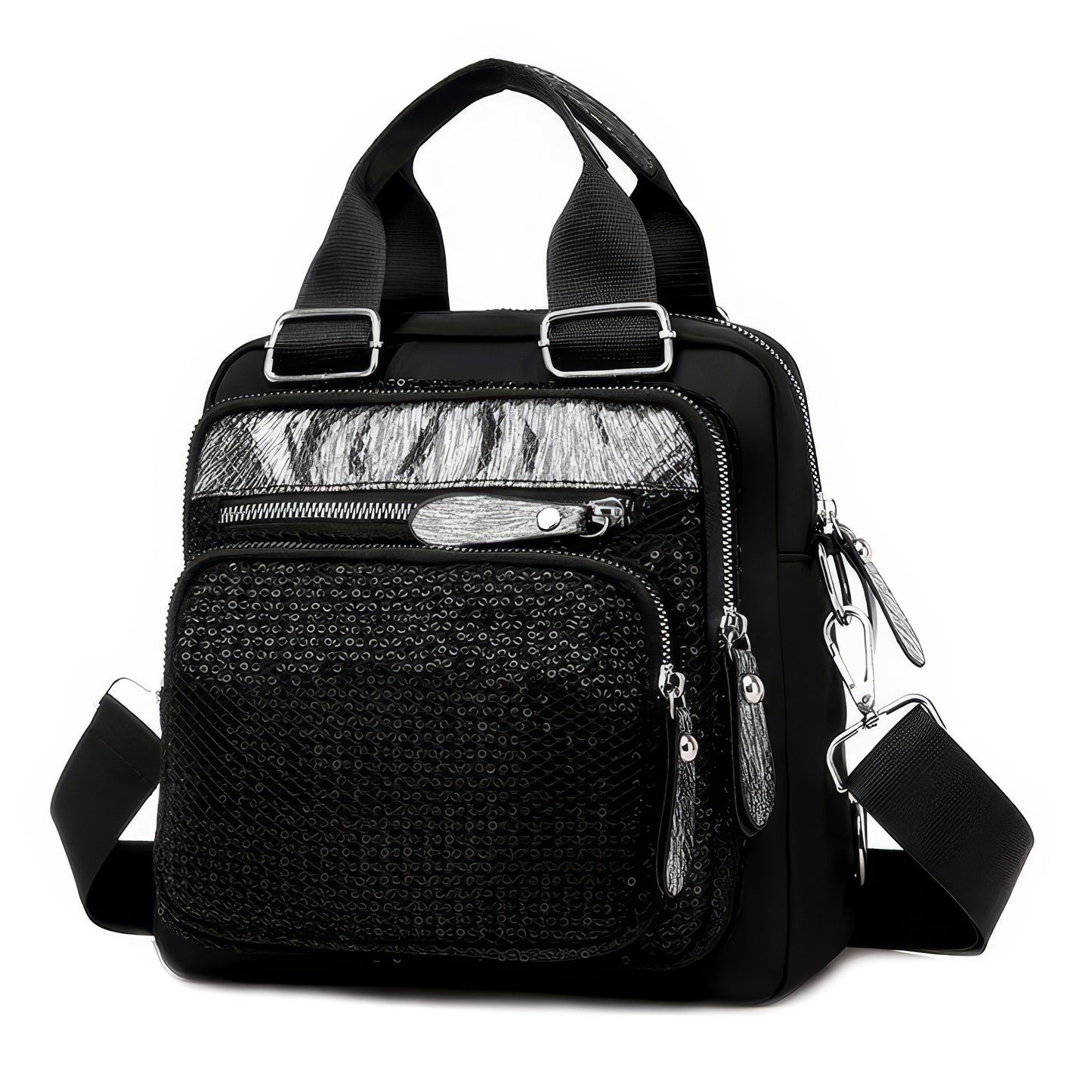Sequin Panel Multi-Way Mini Backpack