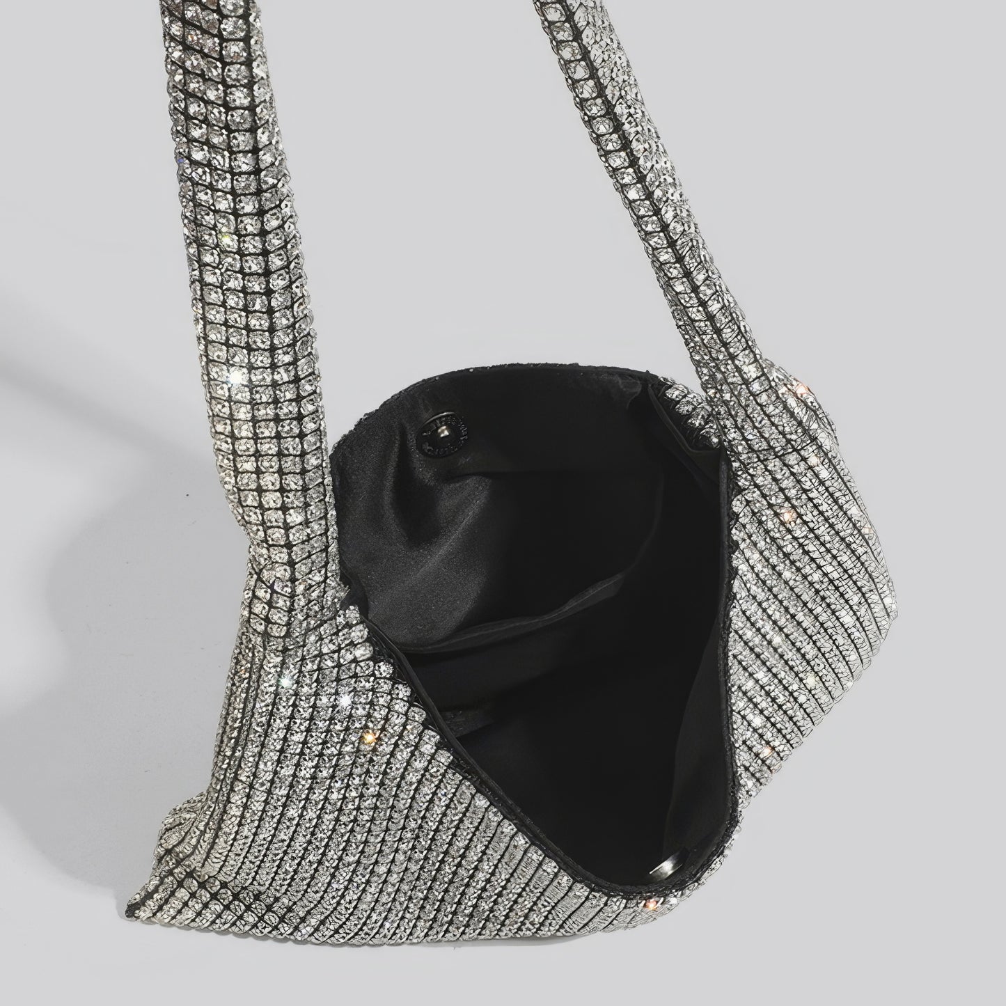 Slouchy Crystal Mesh Hobo Bag