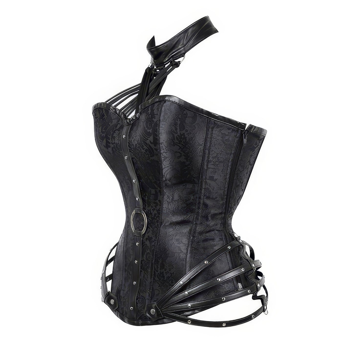 Strappy Buckled Halter Corset Top