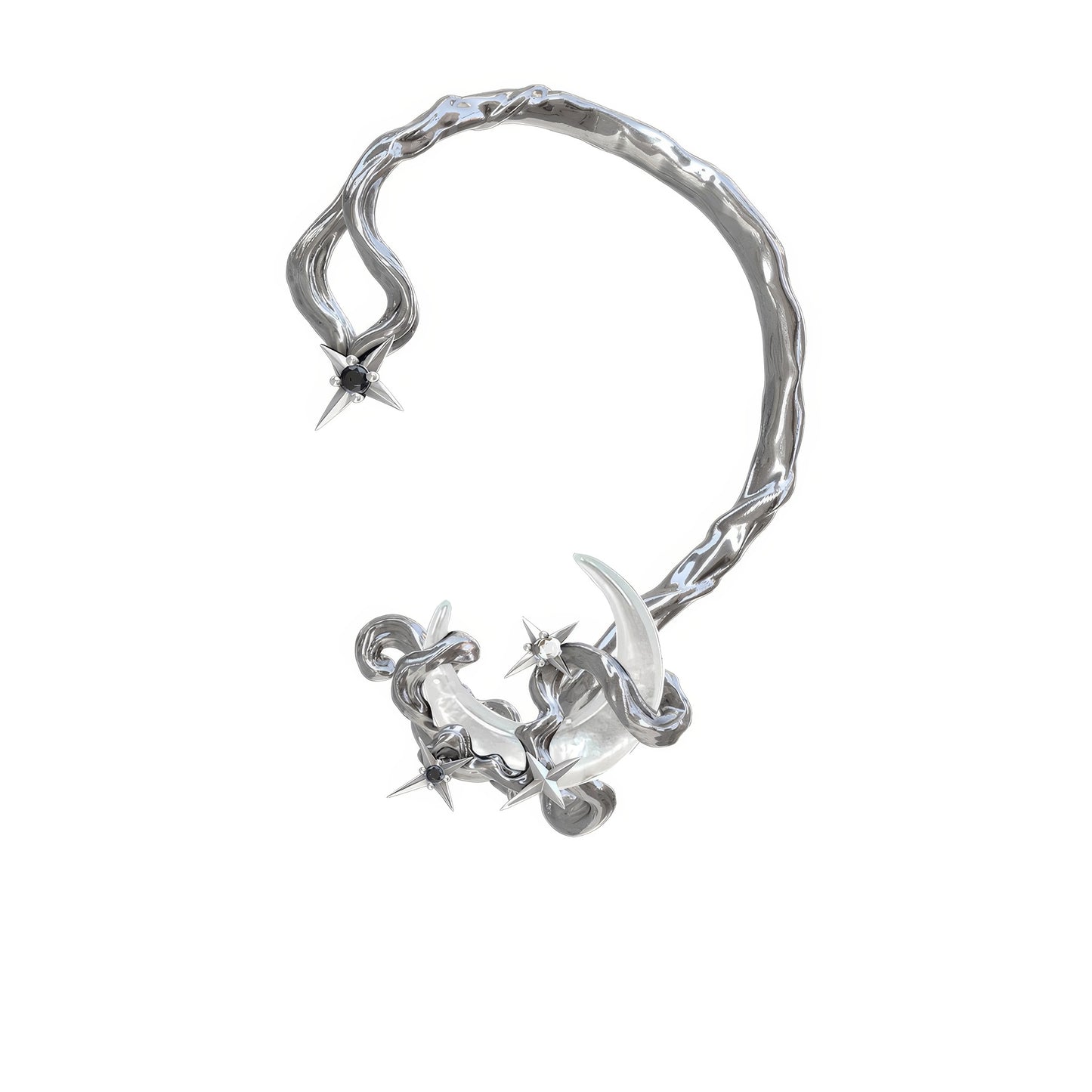 Spiked Crescent Moon Ear Cuff