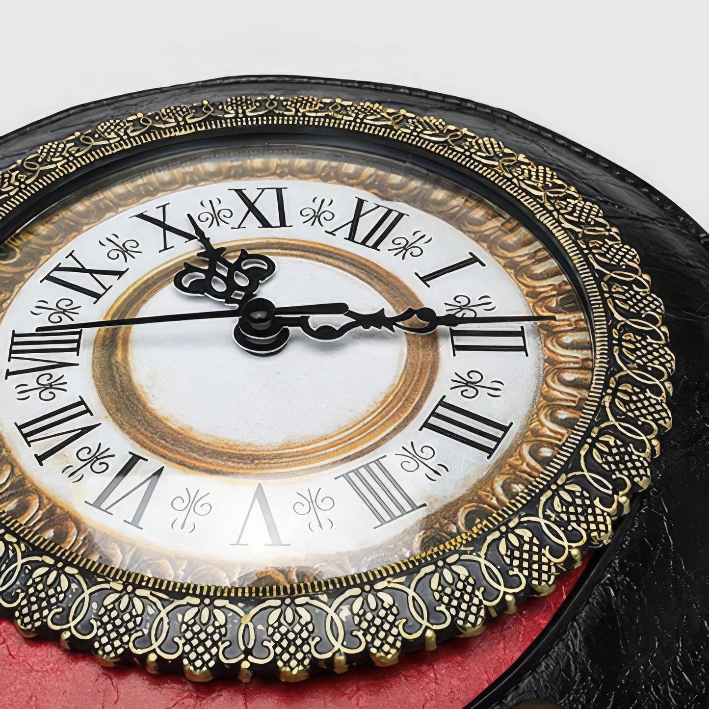 Vintage Clock Face Structured Crossbody Bag