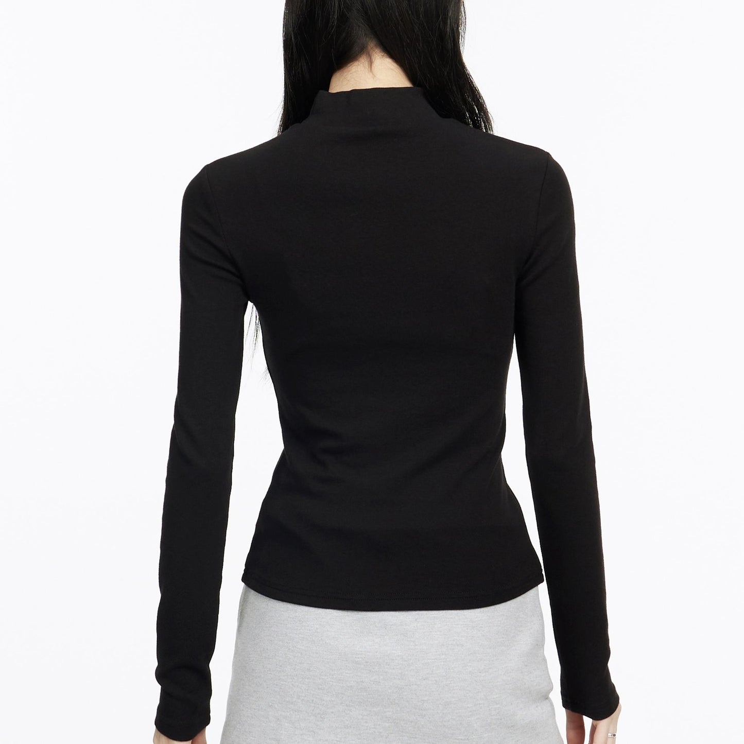 Mock Neck Slim Fit Long Sleeve Tee