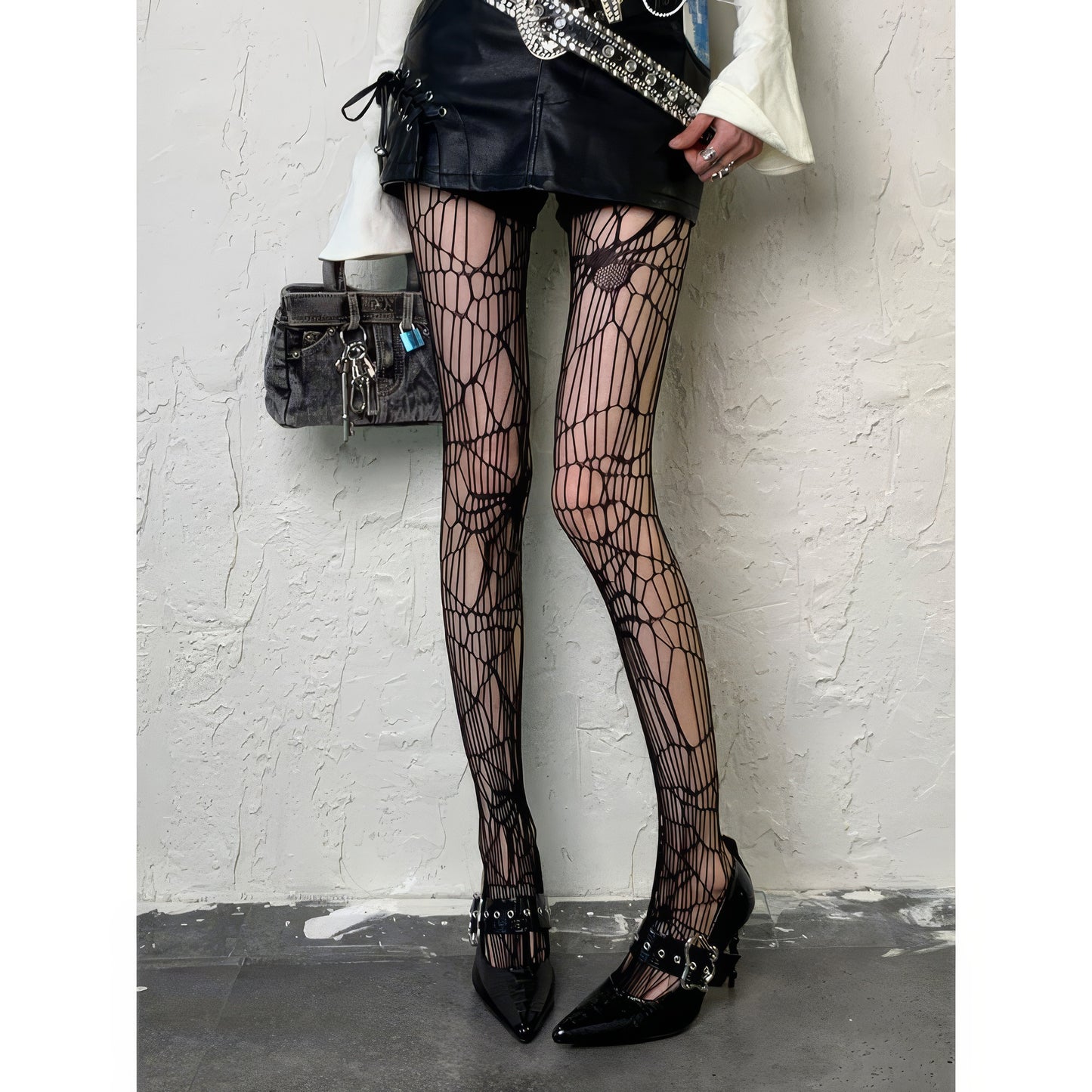 Spider Web Mesh Tights