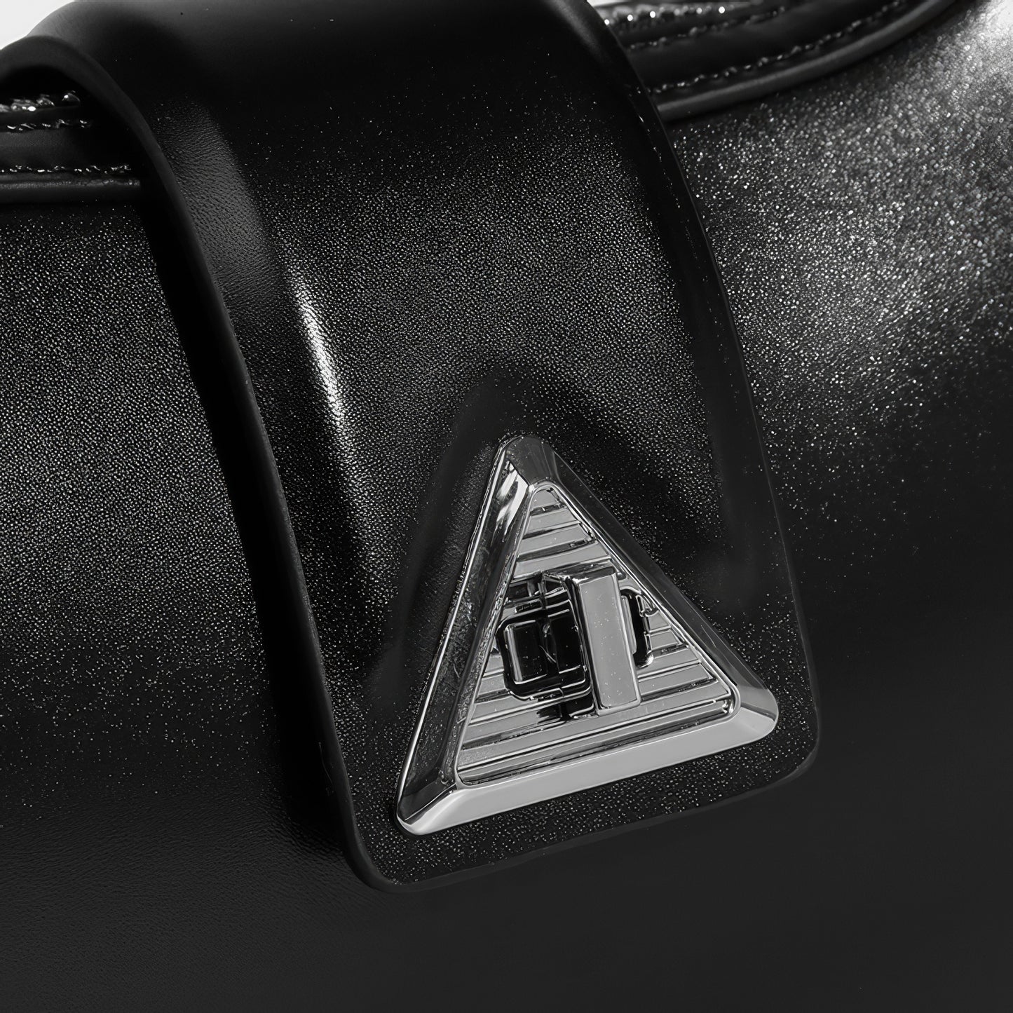 Smooth Black Crescent Shoulder Bag