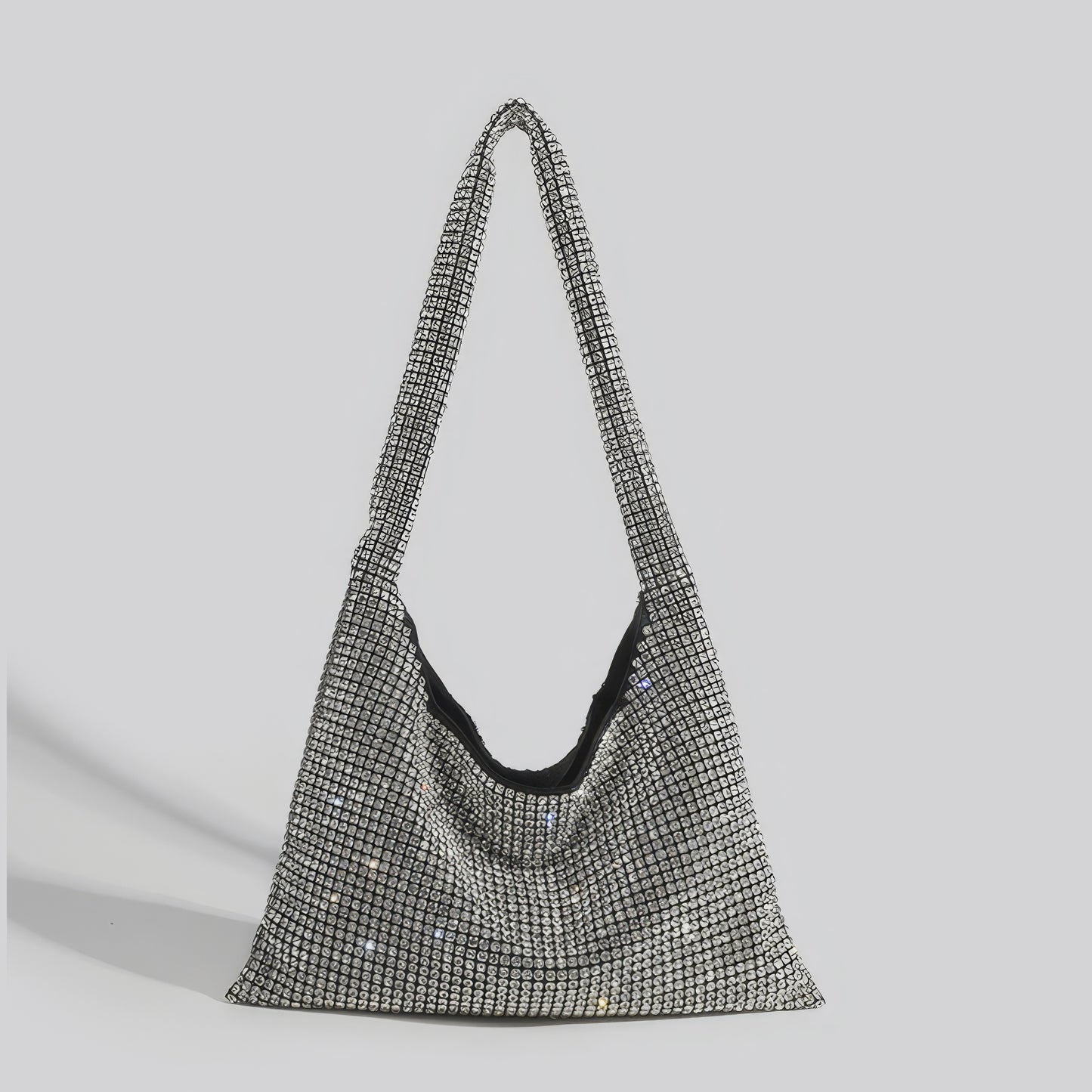 Slouchy Crystal Mesh Hobo Bag
