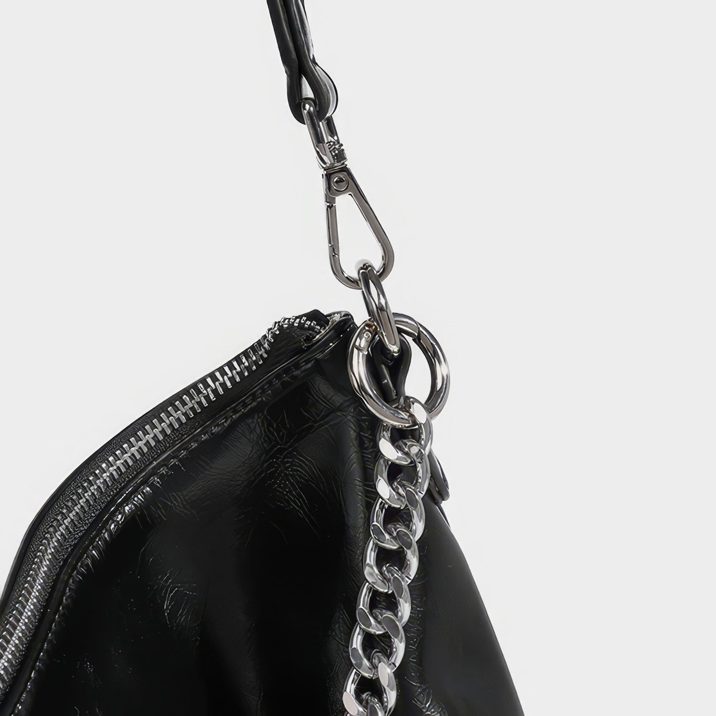Slouchy Chain Strap Hobo Bag