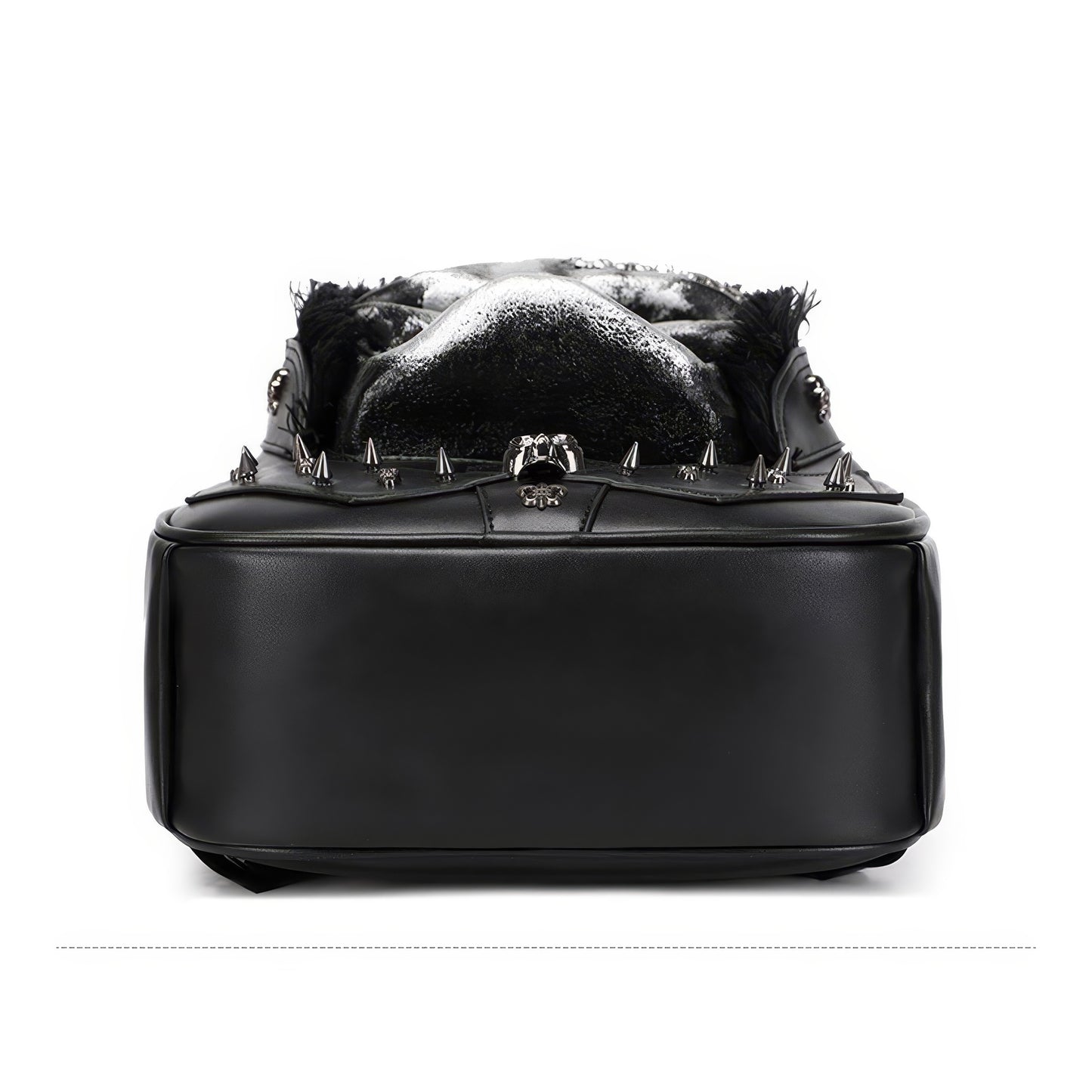 Silver Skull Embossed Faux Leather Backpack