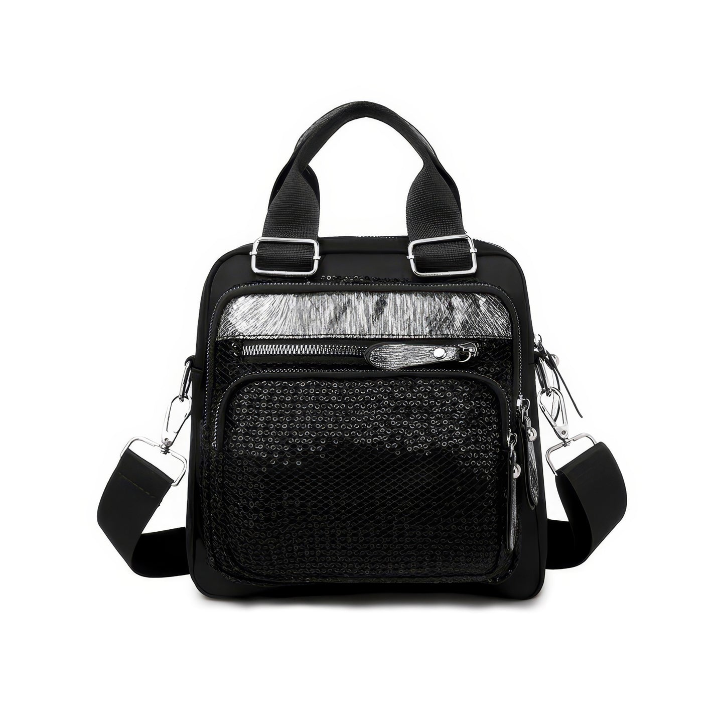 Sequin Panel Multi-Way Mini Backpack