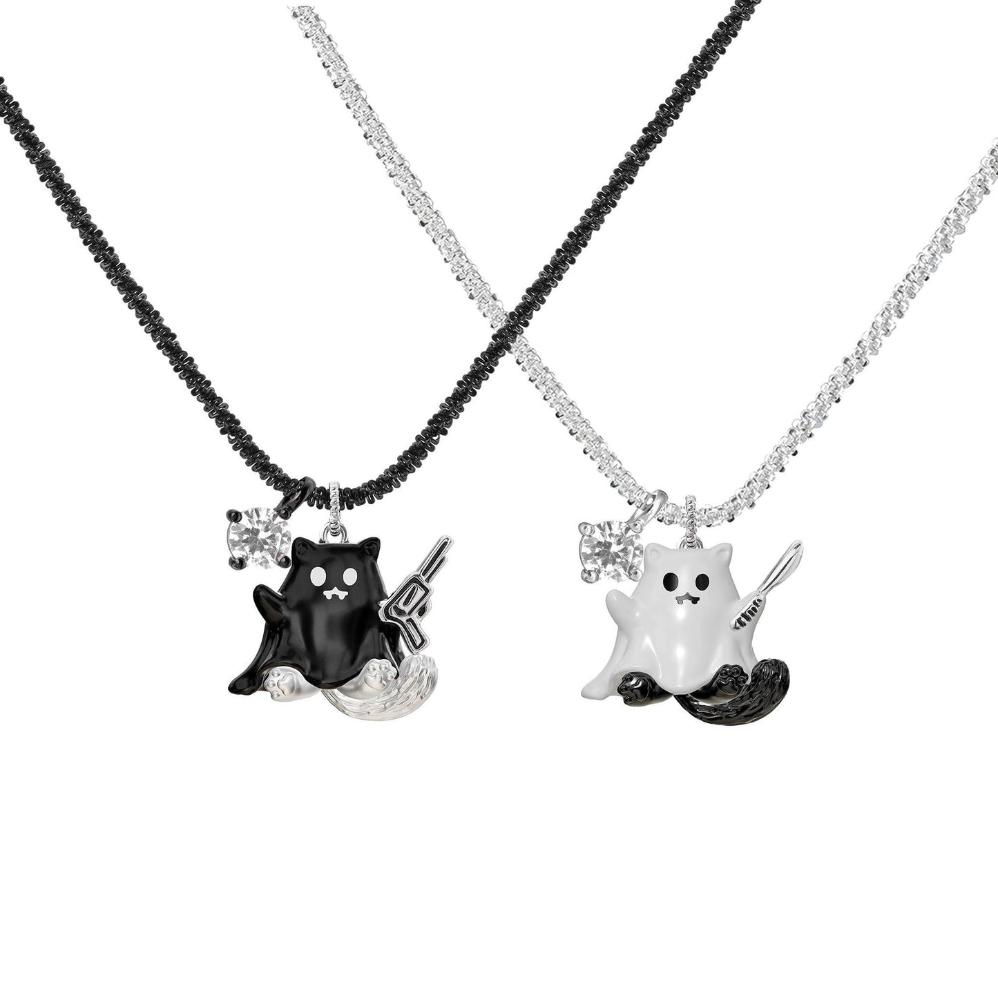 Ghost Cat Weapon Pendant Necklace