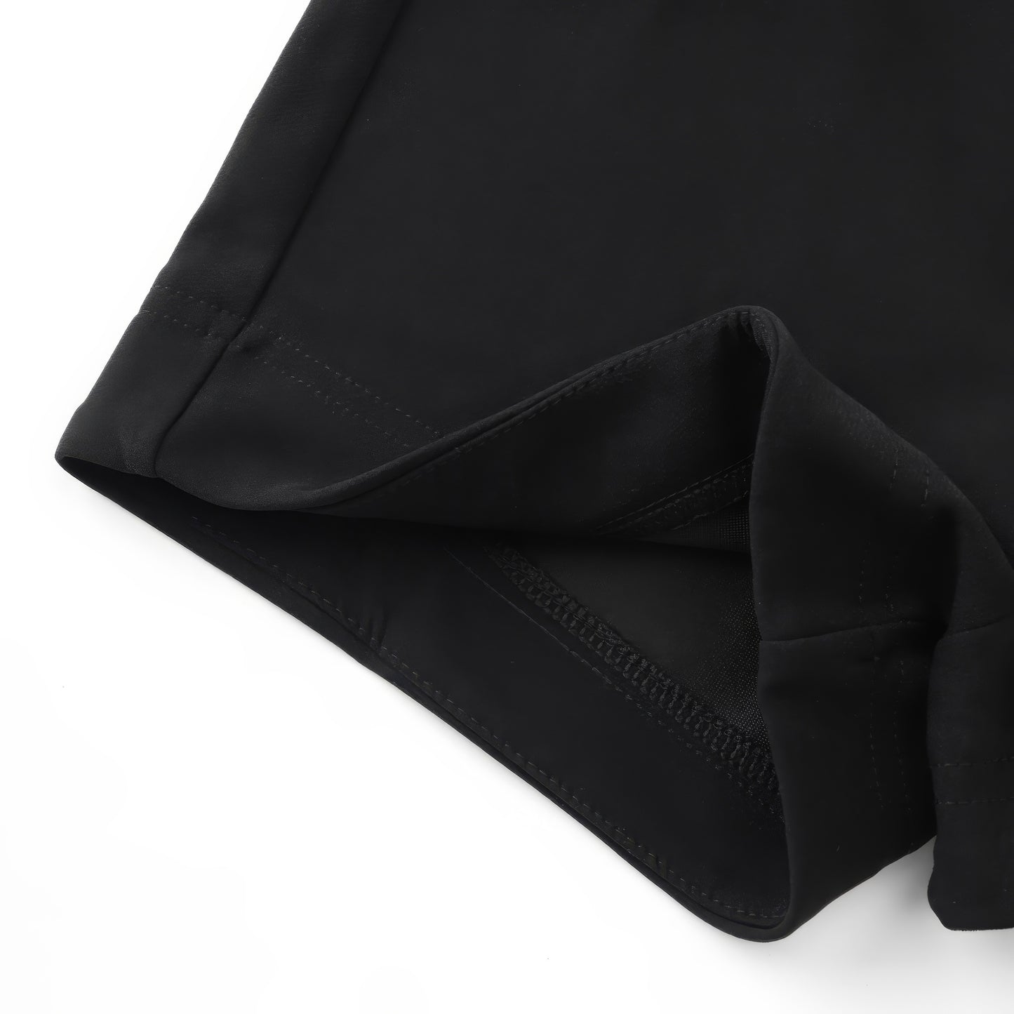 Square Buckle Belted Black Shorts