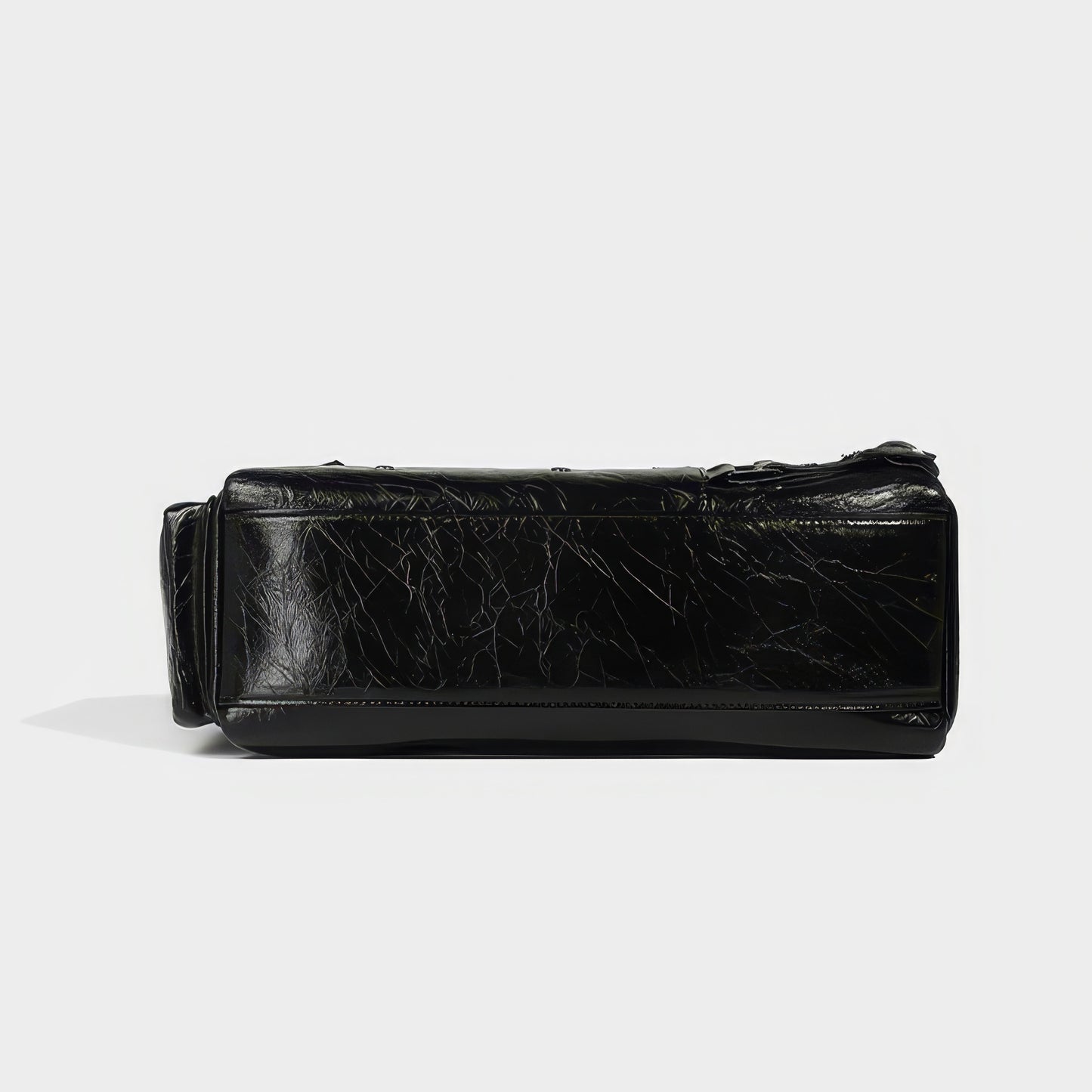 Glossy Buckle Strap Barrel Shoulder Bag