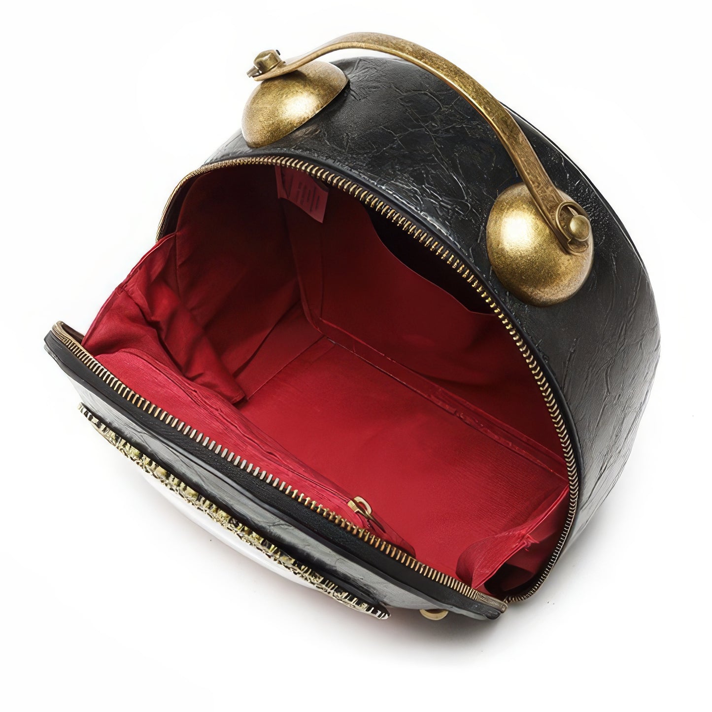 Vintage Clock Face Structured Crossbody Bag
