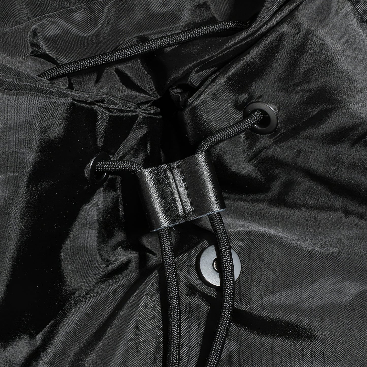 Matte Nylon Drawstring Flap Backpack