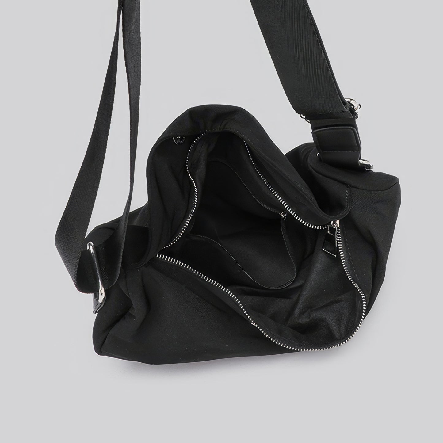 Minimal Canvas Crescent Shoulder Bag