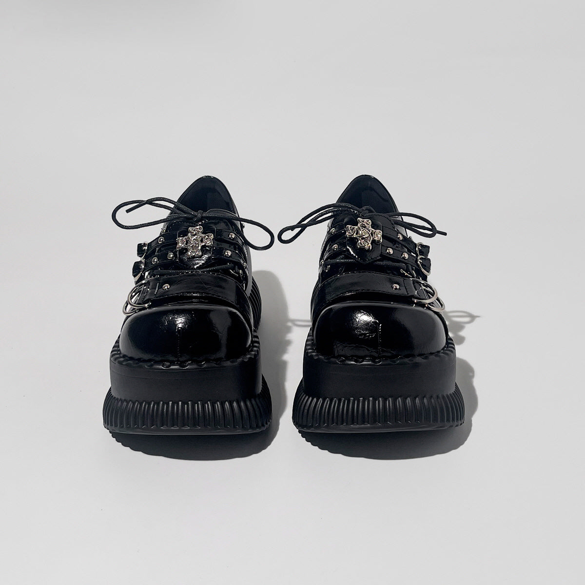 Black Patent Chain Platform Shoes