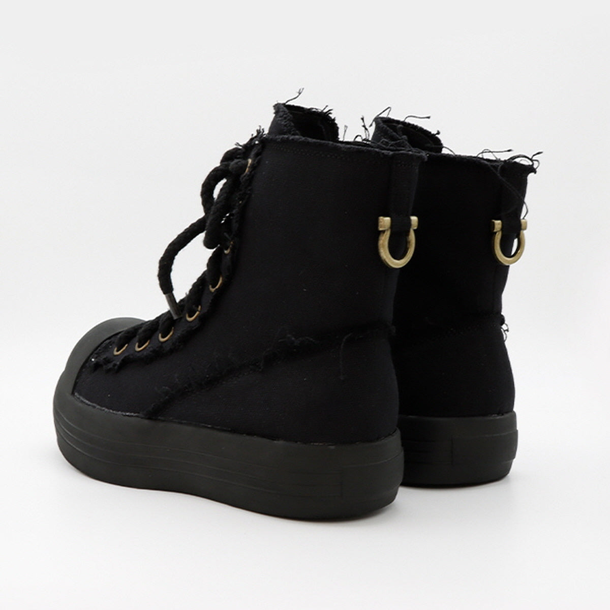 Frayed Canvas Platform Sneakers