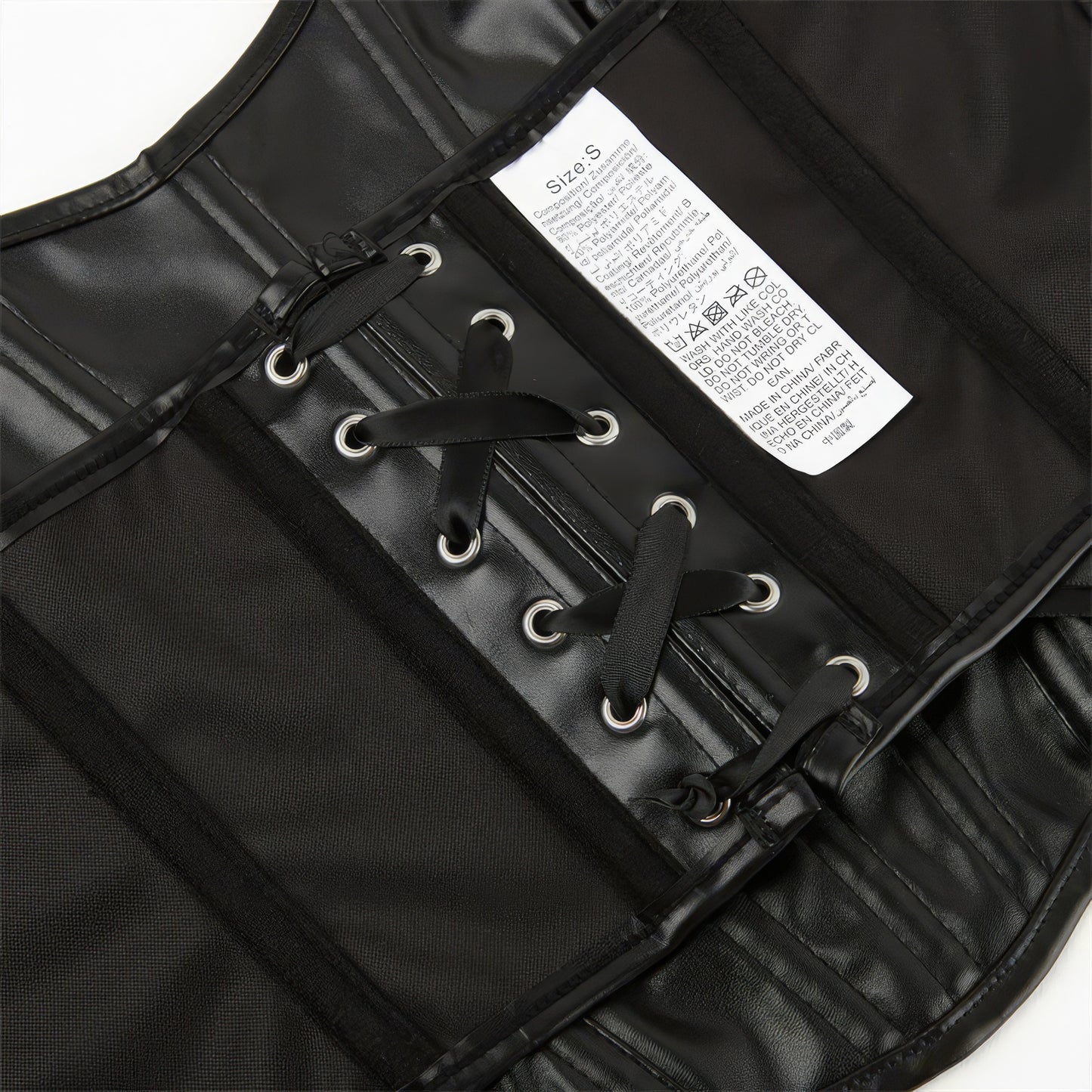 Faux Leather Structured Corset Top