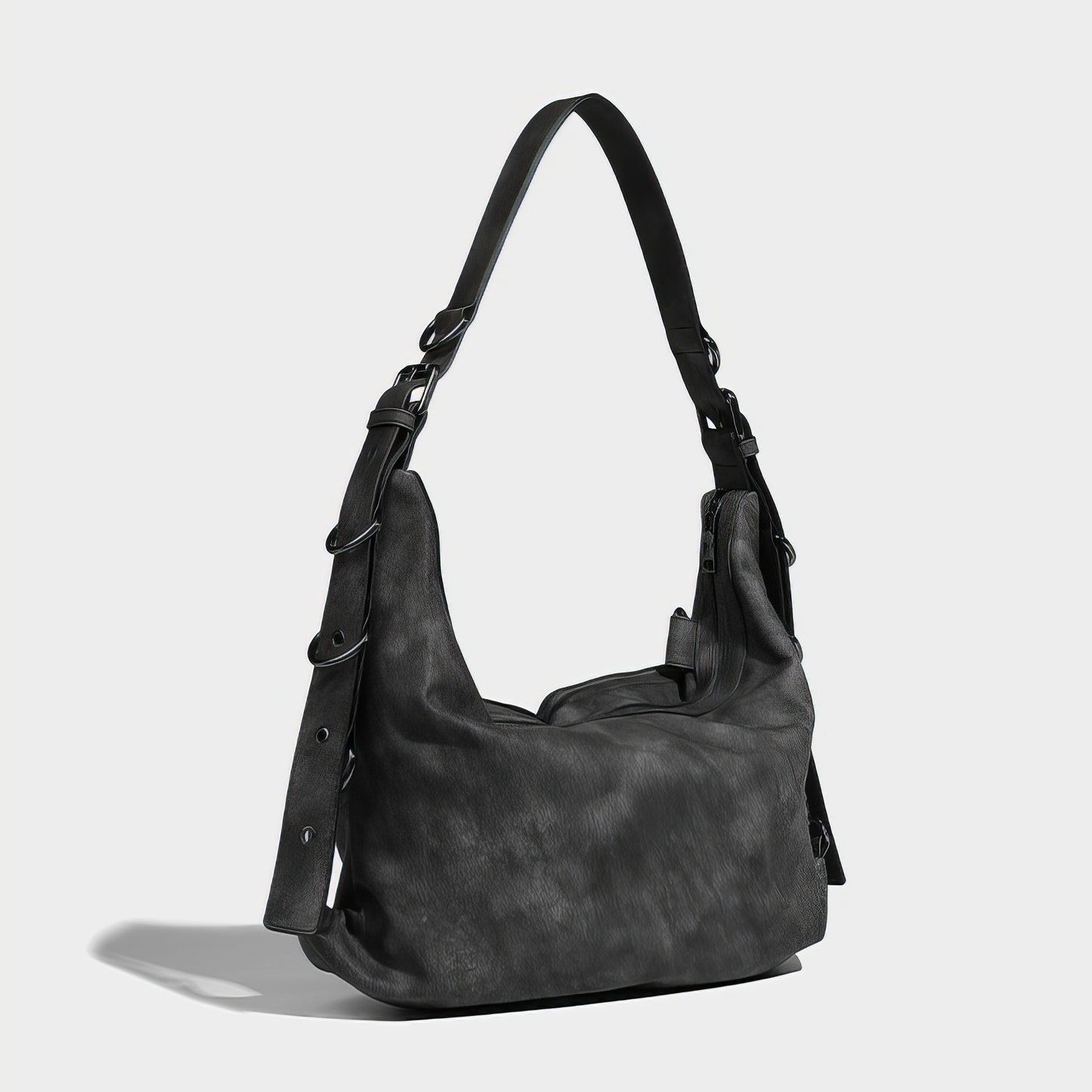 Black Buckle Strap Shoulder Bag