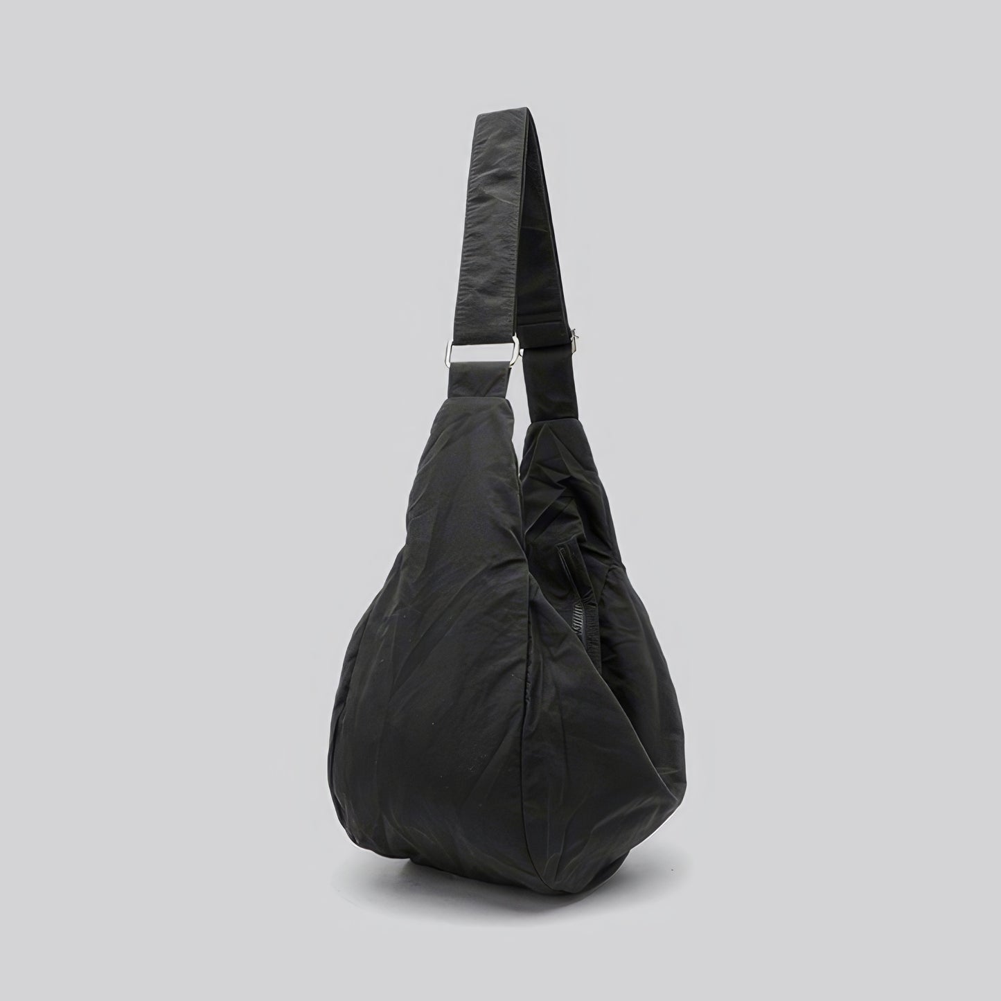 Soft Nylon Crescent Zip Shoulder Bag