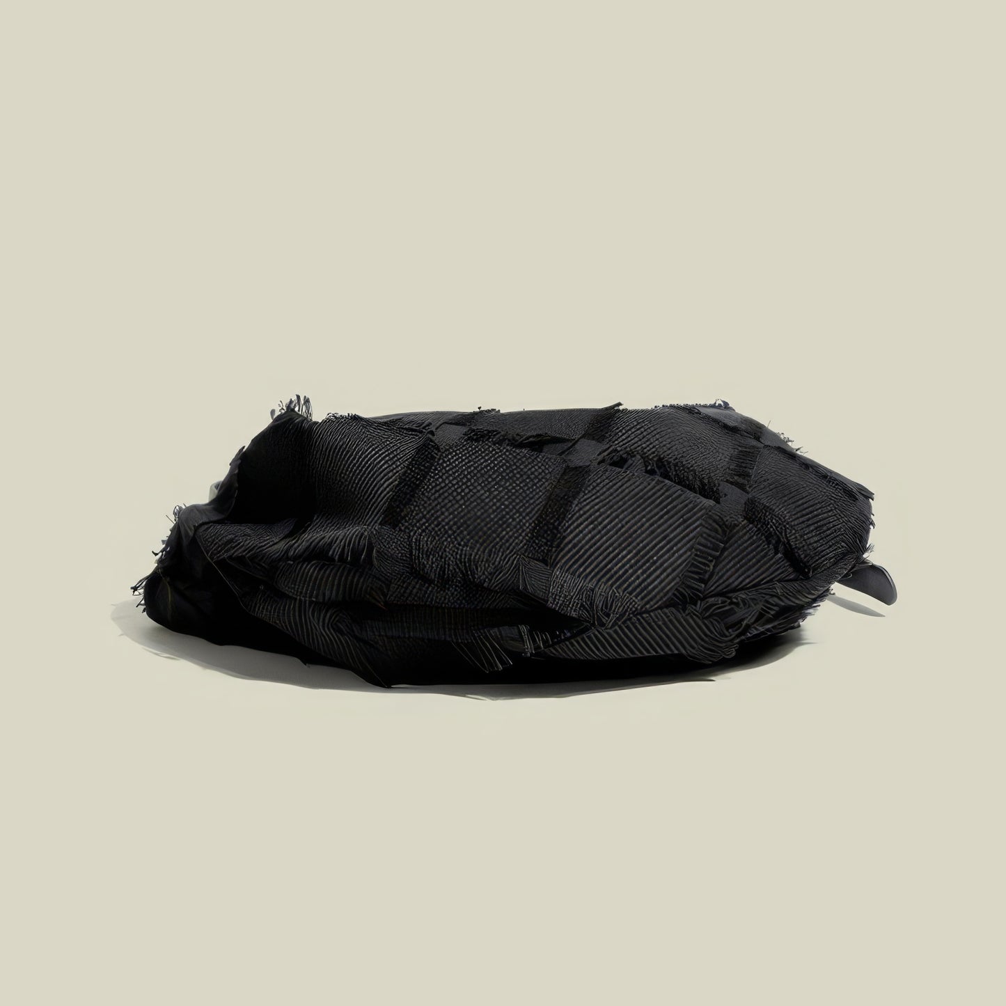 Frayed Patchwork Hobo Bag with Mini Pouch