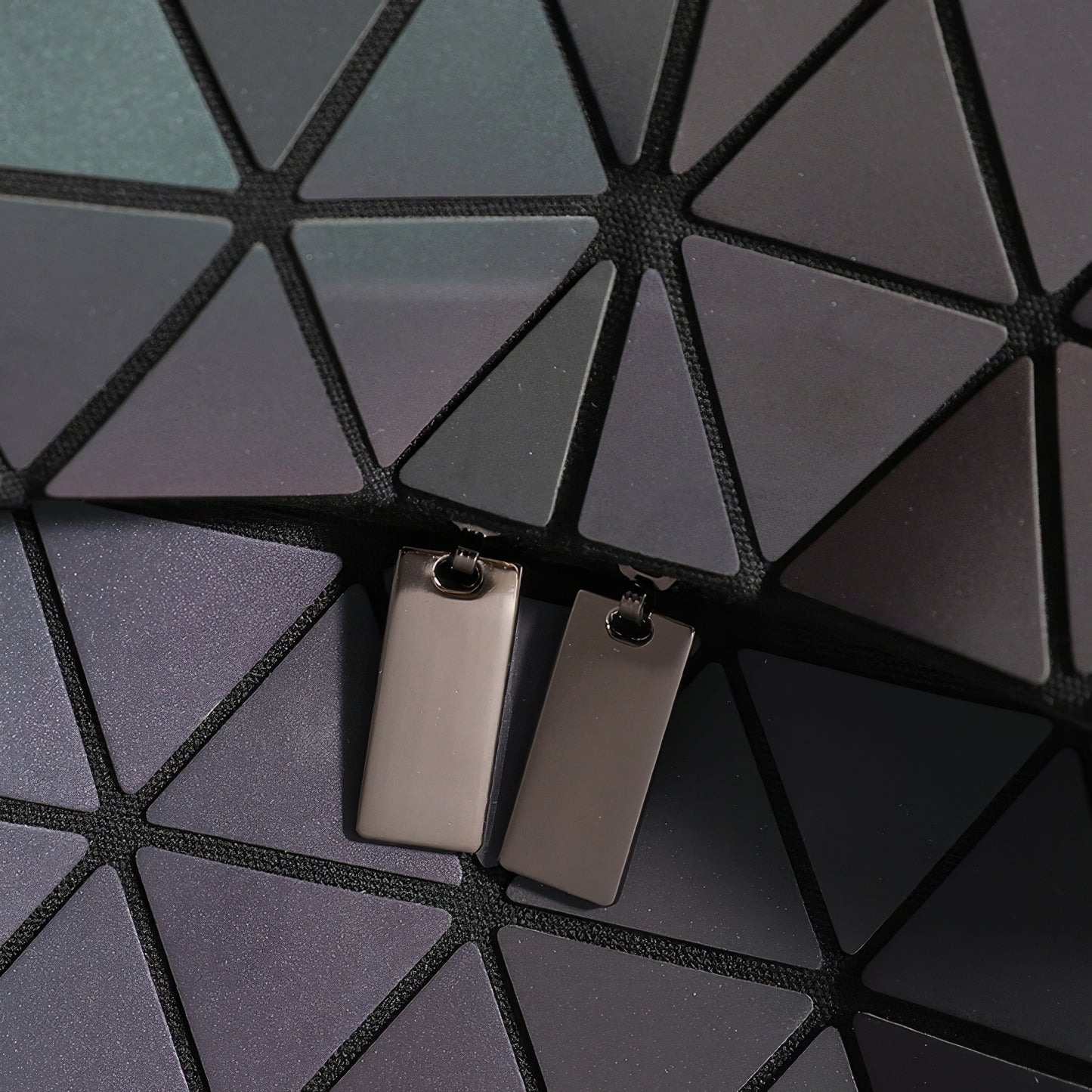 Geometric Reflective Prism Panel Backpack