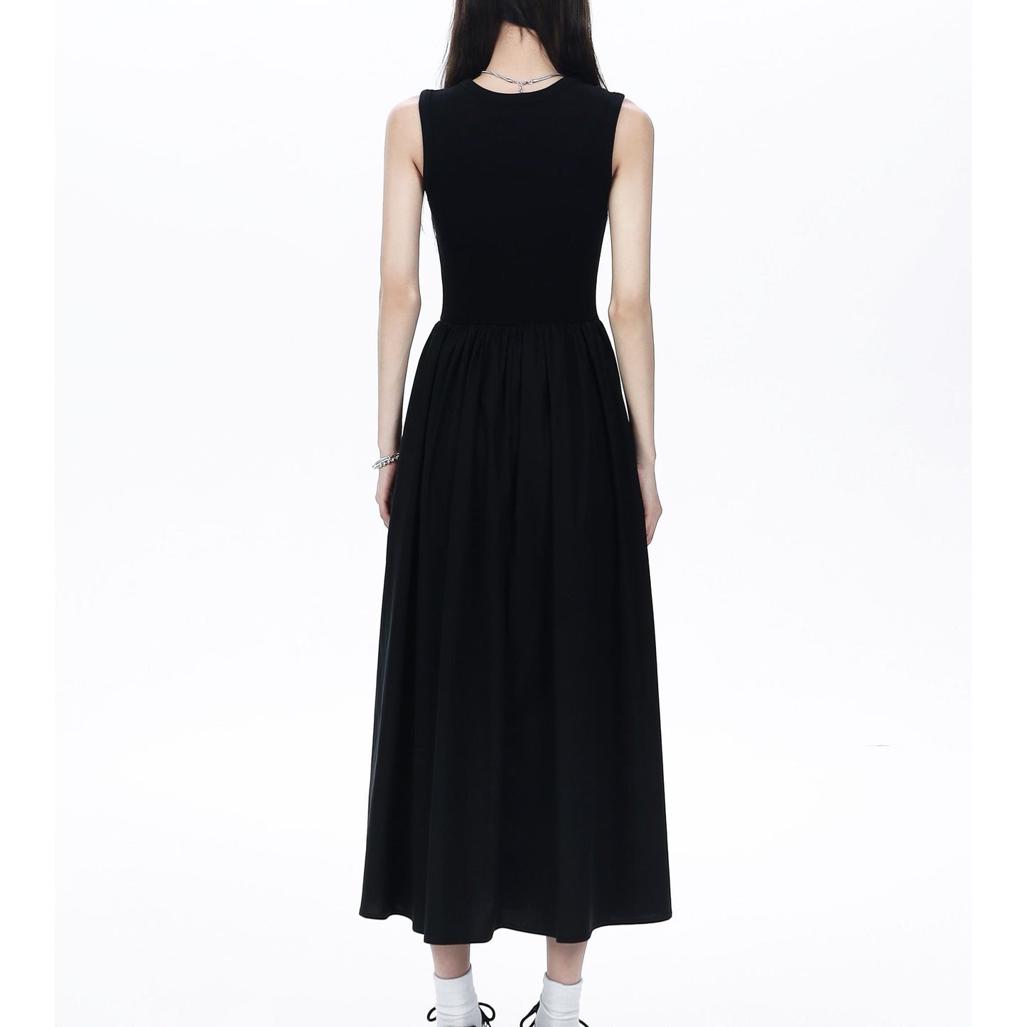 Sleeveless Cutout Flare Midi Dress