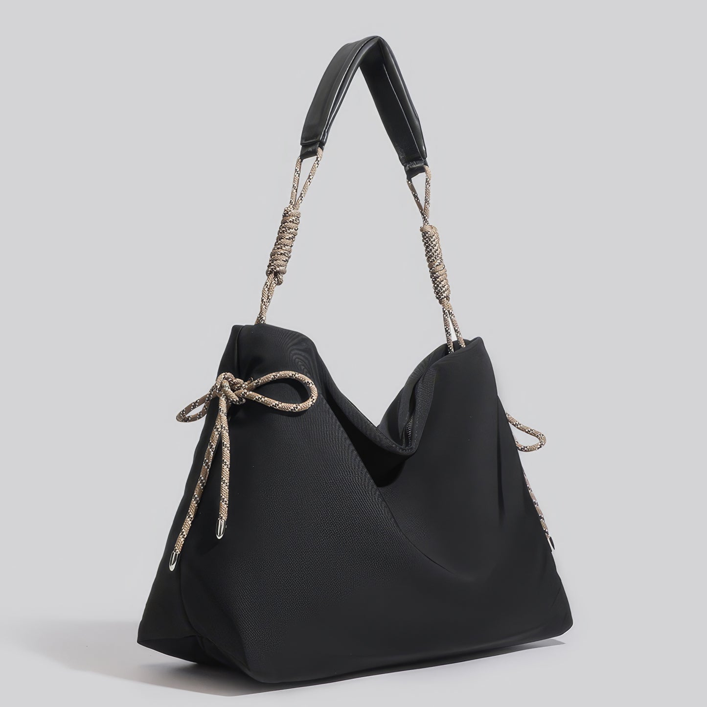 Rope Accent Soft Slouch Shoulder Bag